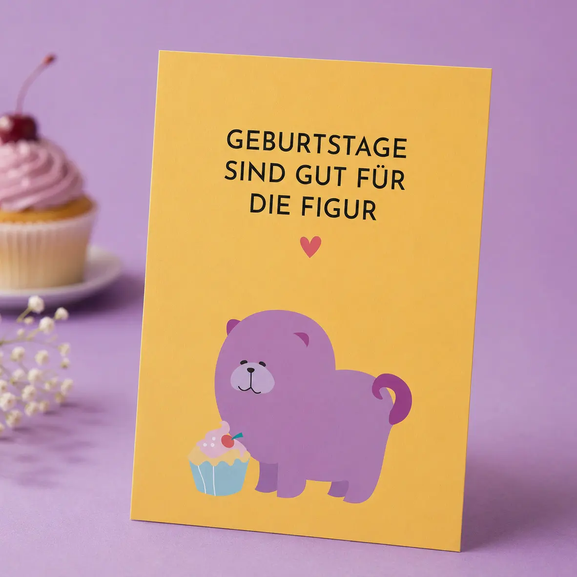 Witzige Postkarte „Geburtstage sind gut für die Figur"