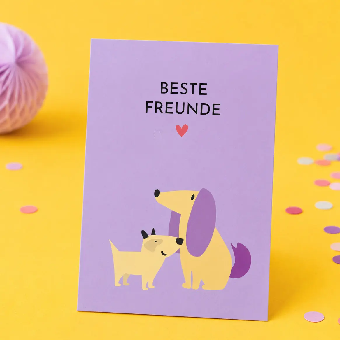 Postkarte „Beste Freunde“ Freundschaftskarte Hund