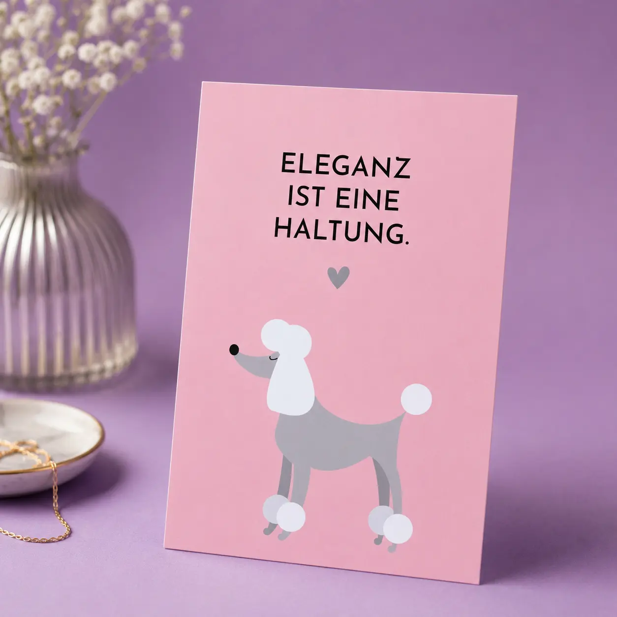 Postkarte mit Spruch „Eleganz ist eine Haltung“