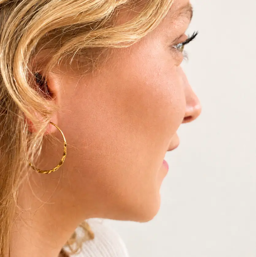 BUMPY Small Creole Earrings