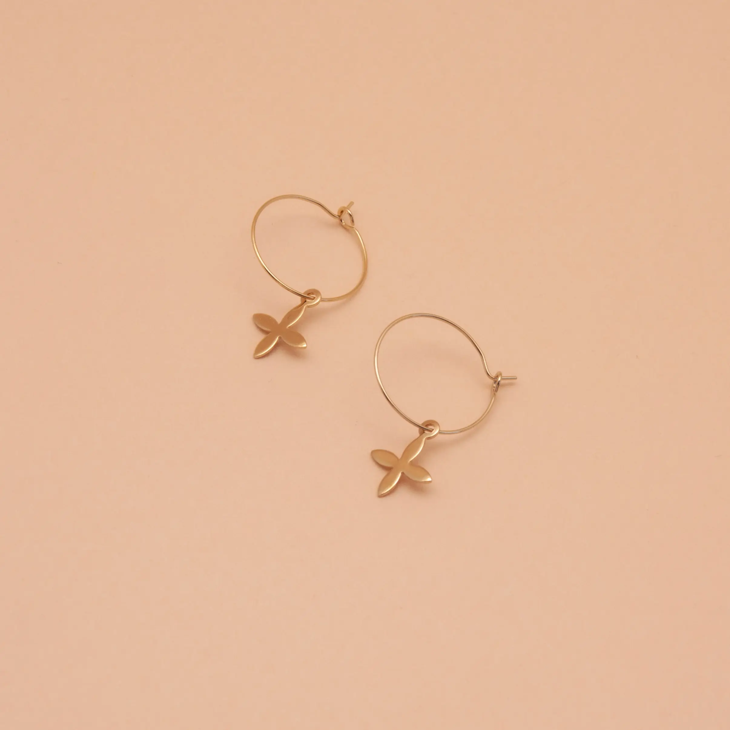 Adorable Floral Hoop Earrings