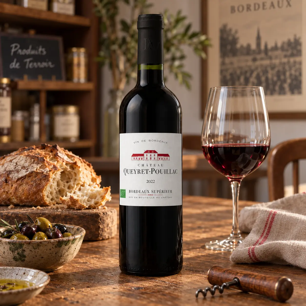 Vin rouge bio - Château Queyret Pouillac, Bordeaux Supérieur 2022