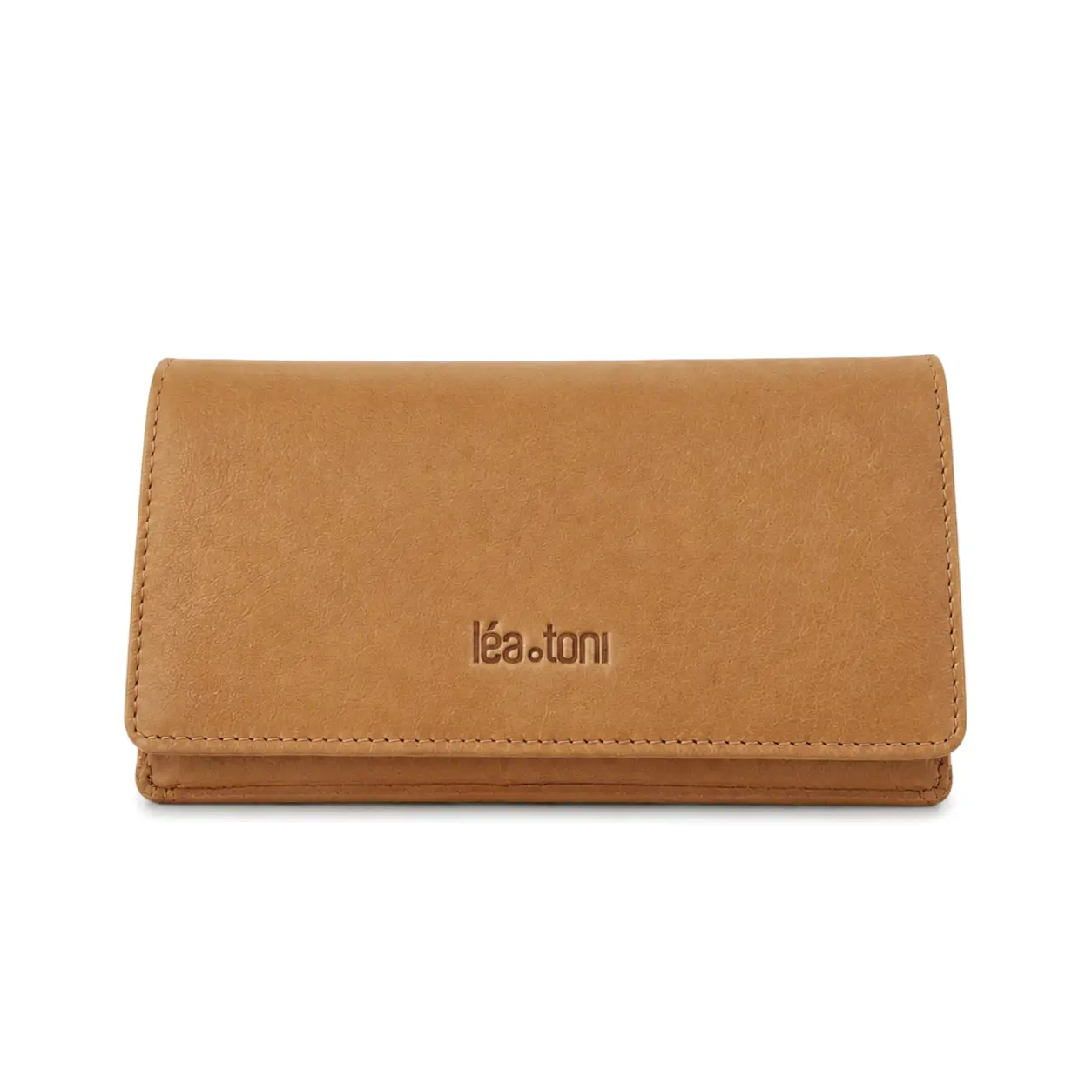 Evy cognac full-grain leather wallet