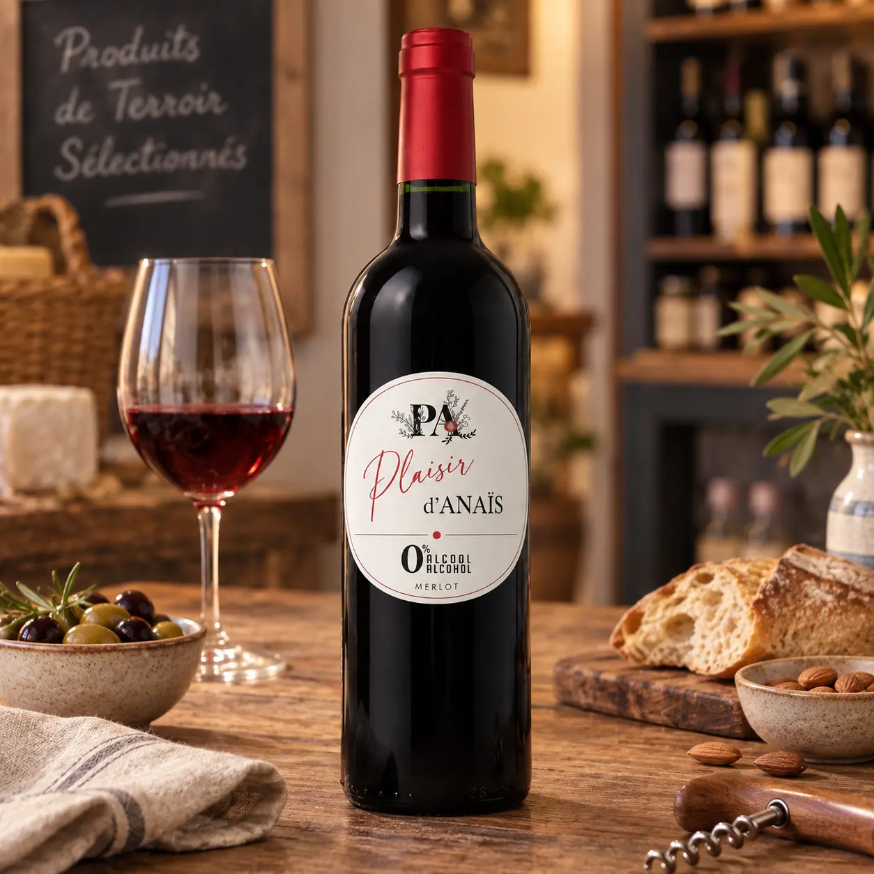 Boisson sans alcool - Plaisir d'Anaïs rouge (merlot 0,0 %)