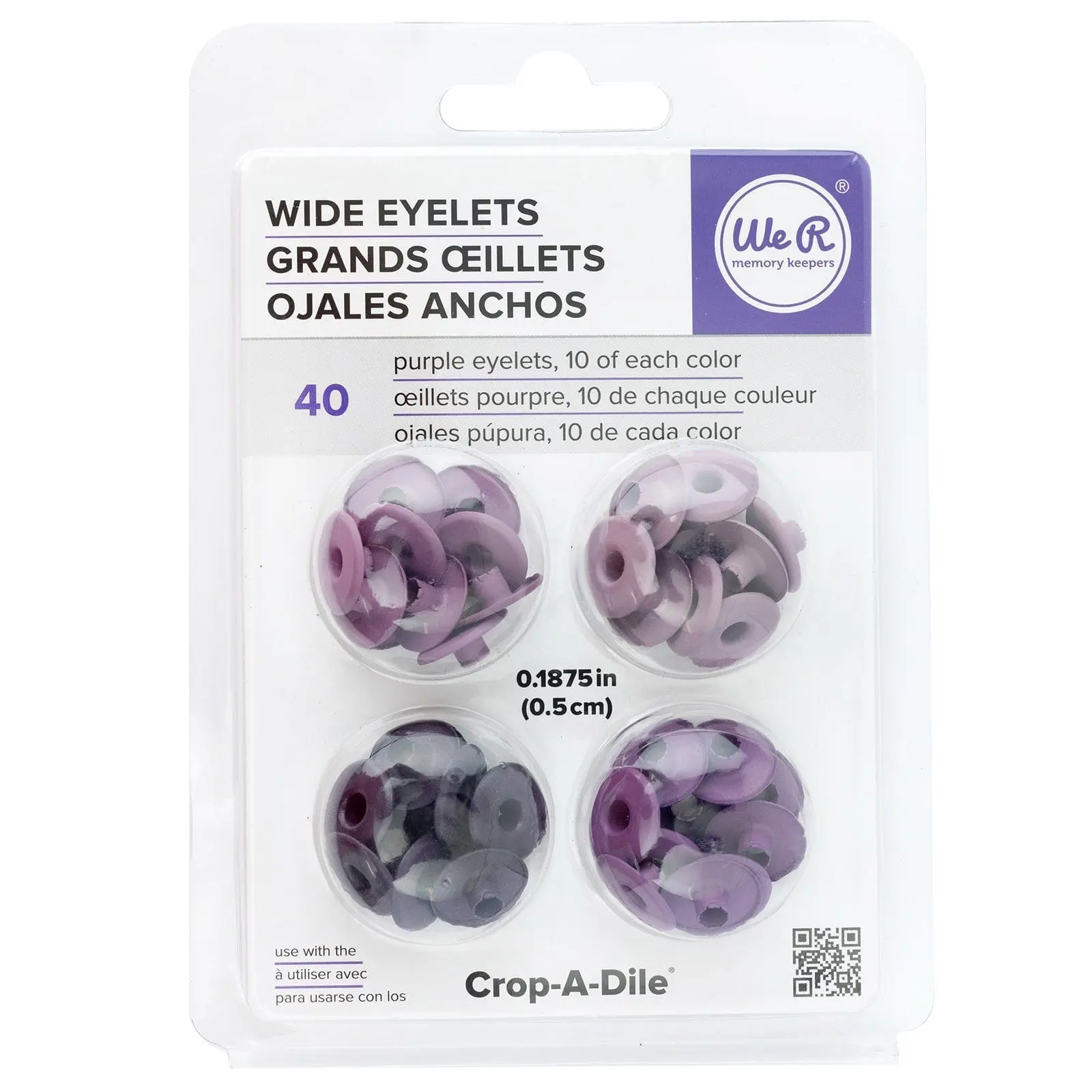 We R Makers - Wide Eyelets – Purple Mix (40 Pack)