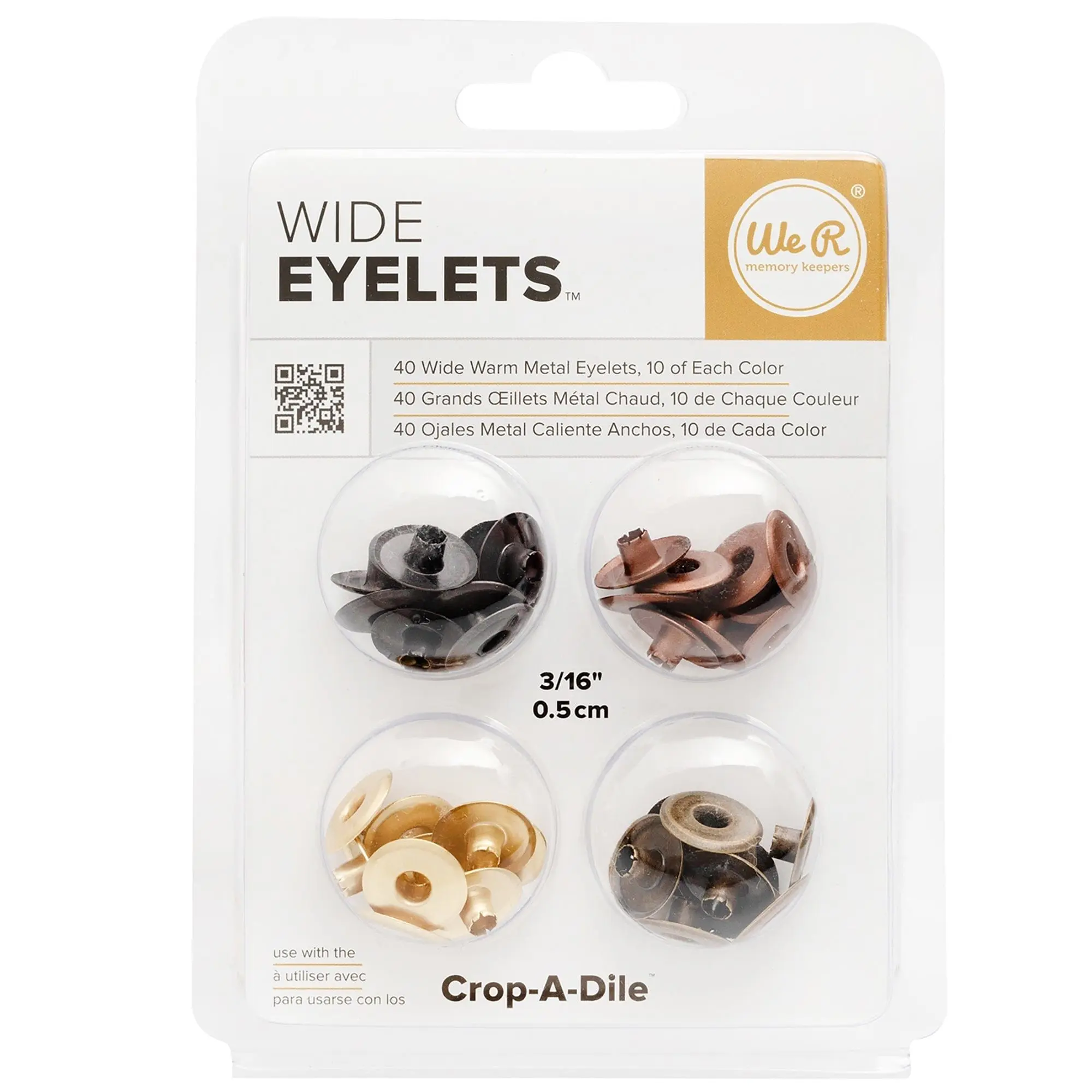 We R Makers - Wide Eyelets – Warm Metal Mix (40 Pack)
