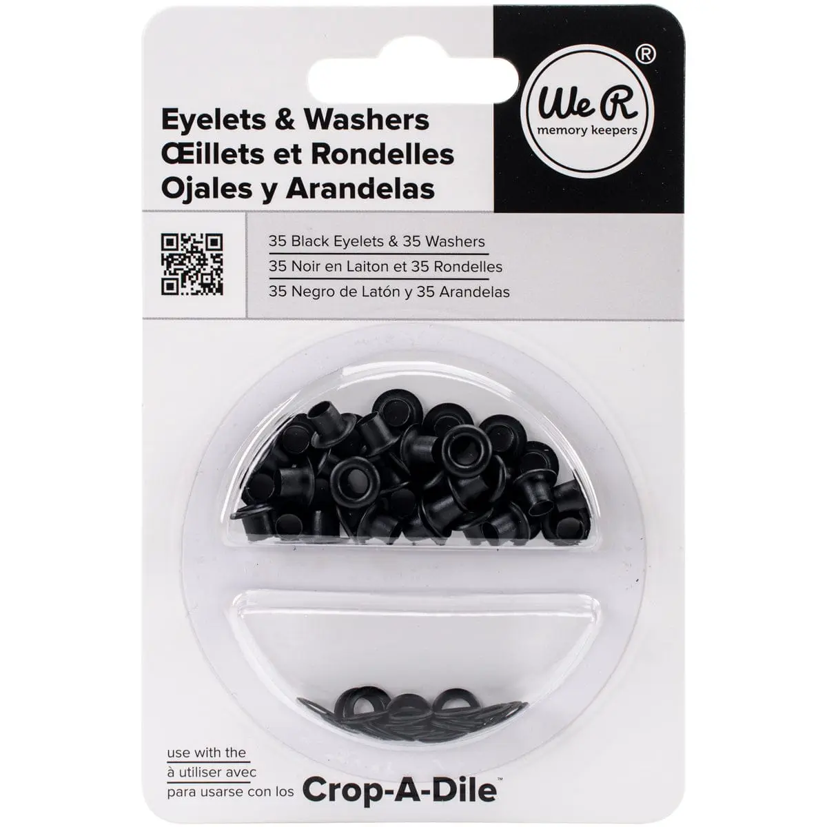 We R Makers - Standard Size Eyelets & Washers - Black (70 Pack)