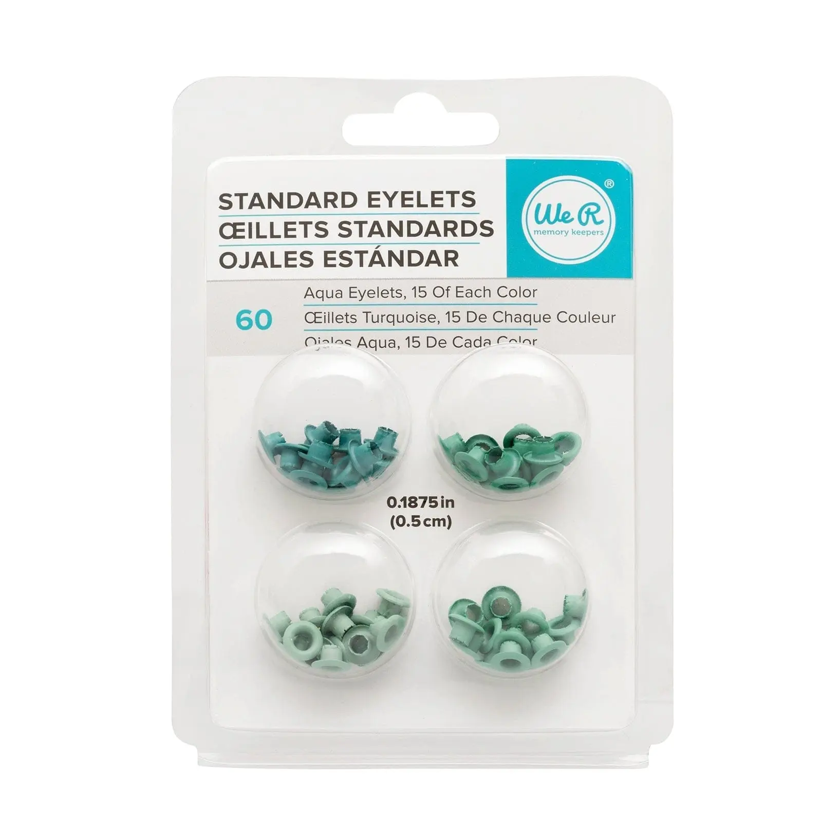 We R Makers - Standard Size Eyelets & Washers - Aqua (60 Pack)