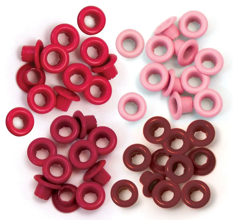 We R Makers - Standard Size Eyelets & Washers - Red (60 Pack)