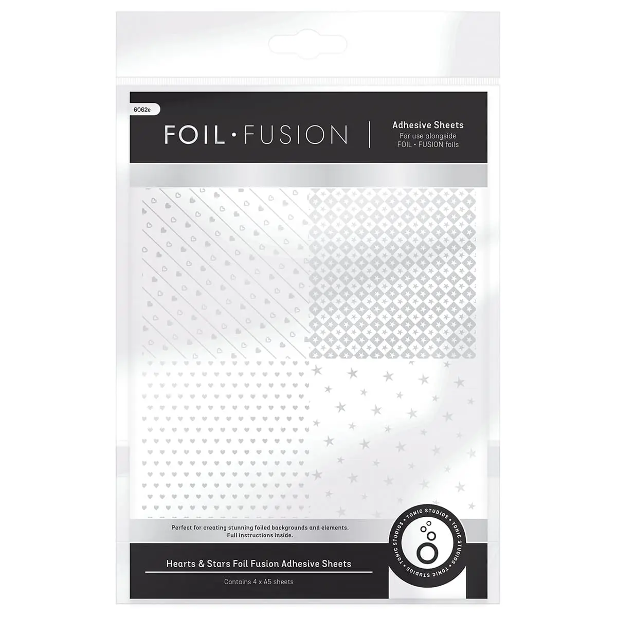Foil Fusion - Hearts & Stars Adhesive Sheets - 6062e