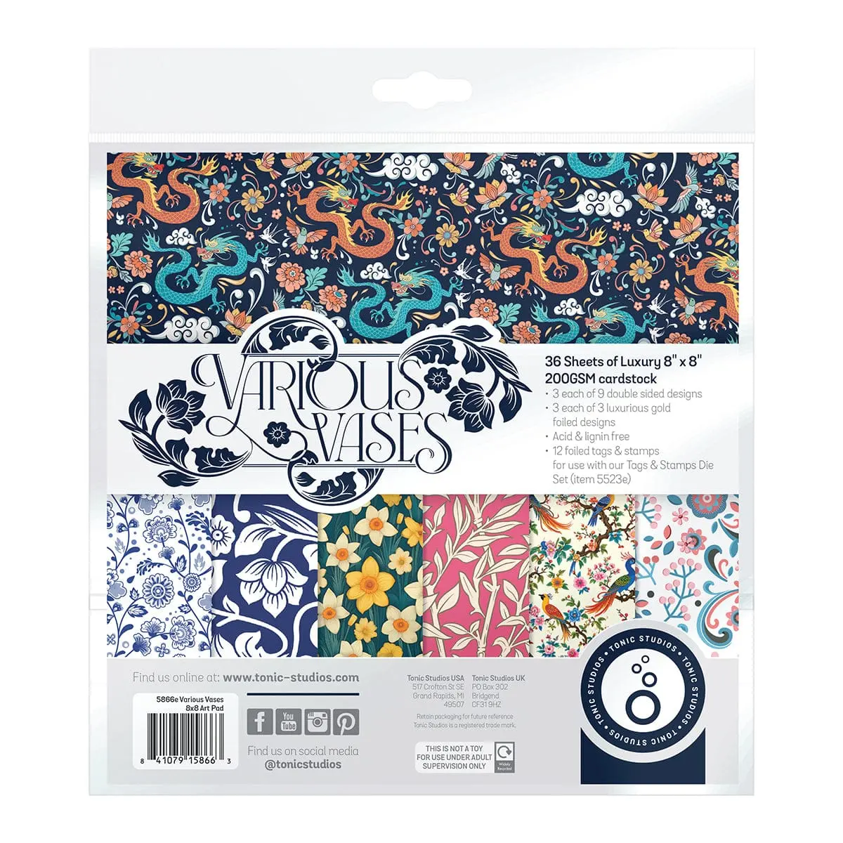 Various Vases 8" x 8" Patterned Paper Pad - 5866E