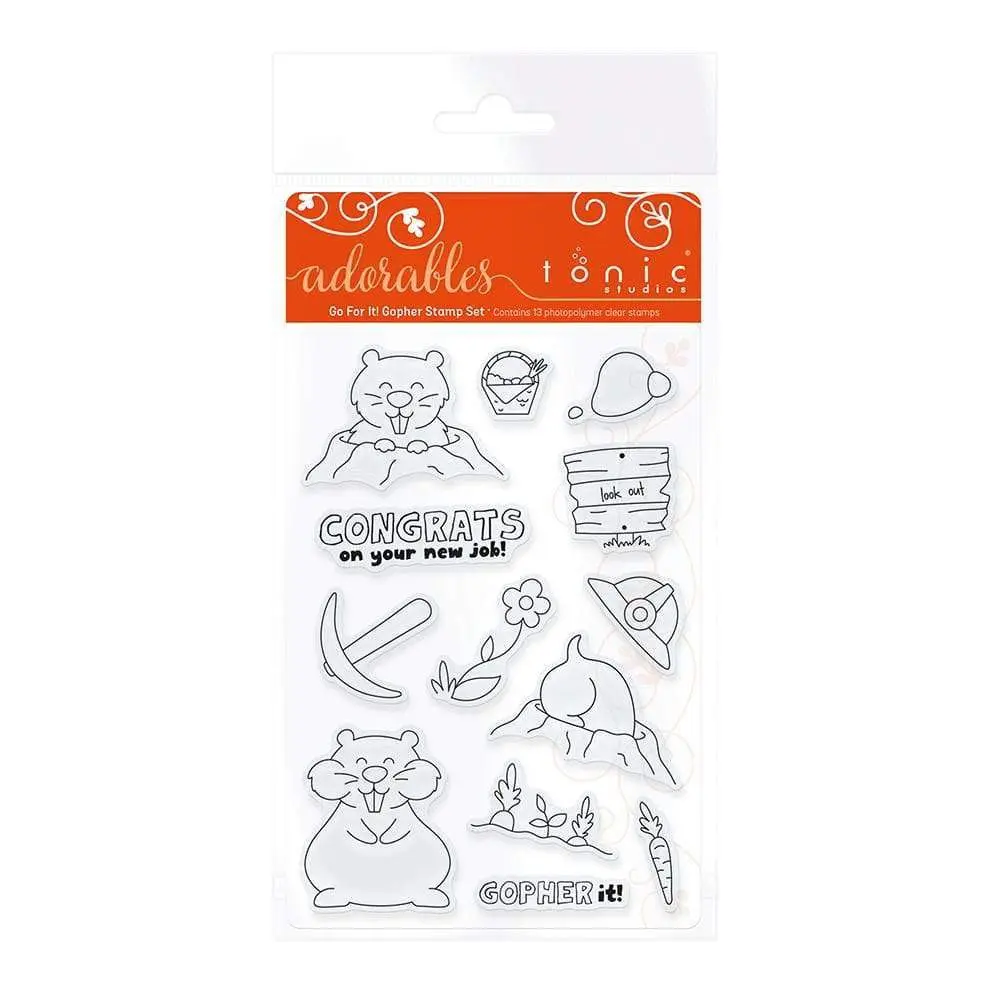 Tonic Studios - Adorables - Go For It Gopher Adorables Stamp Set - 2576e