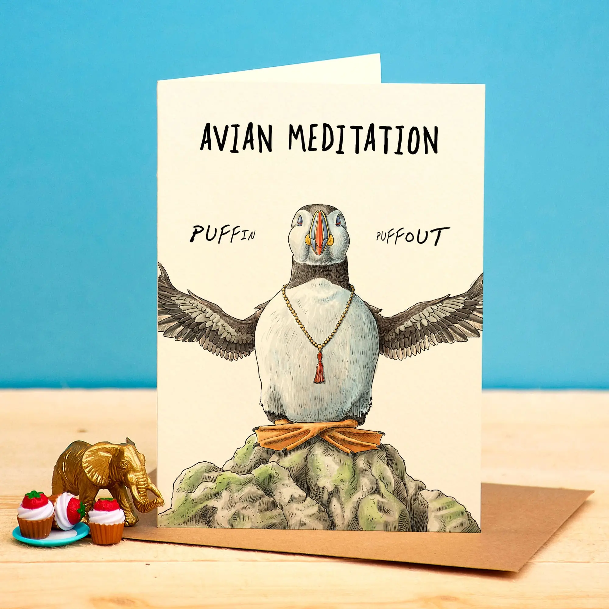 Vogel-Meditationskarte – Lustige Alltagskarte