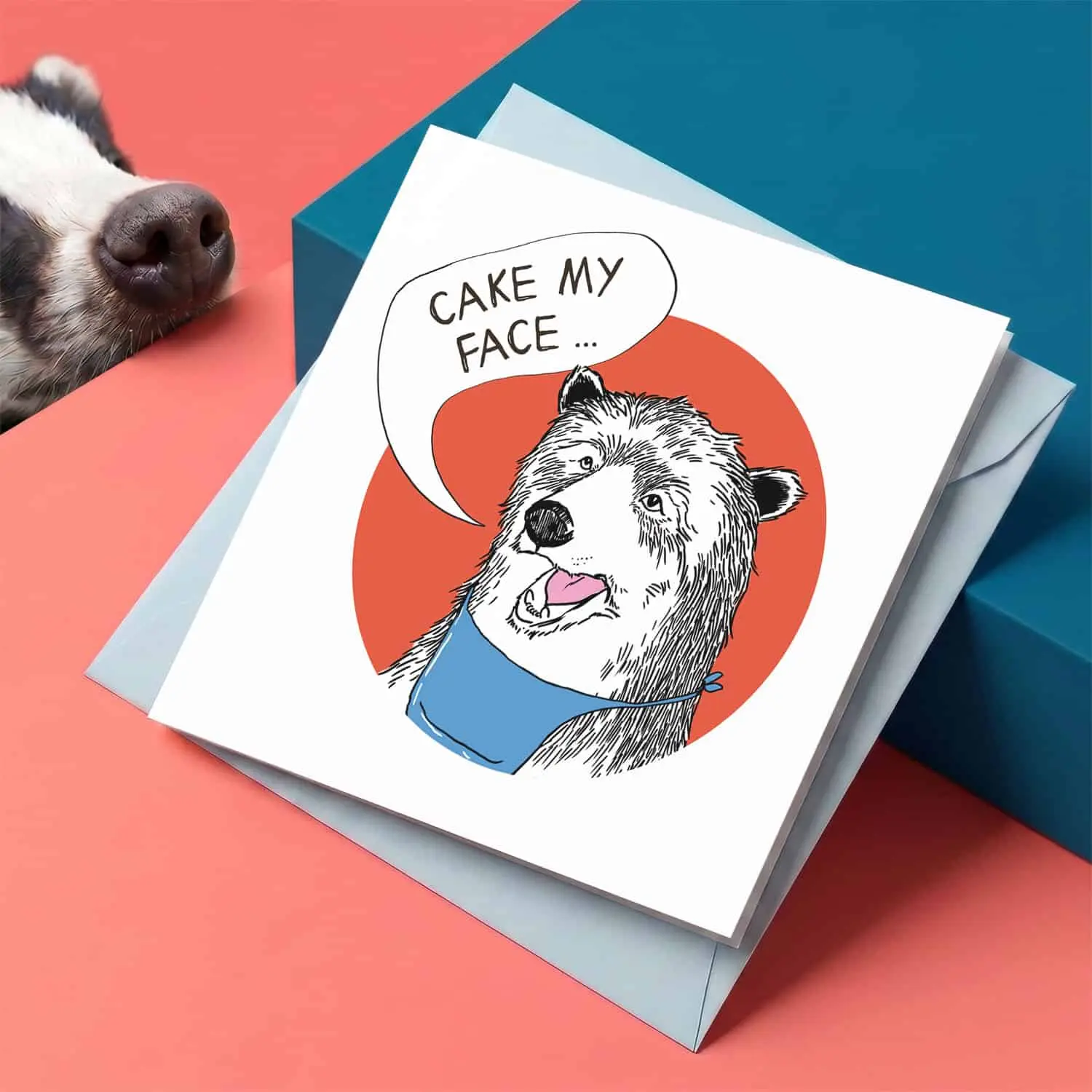 Cake My Face Karte von Jimbobart - Lustige Geburtstagskarte