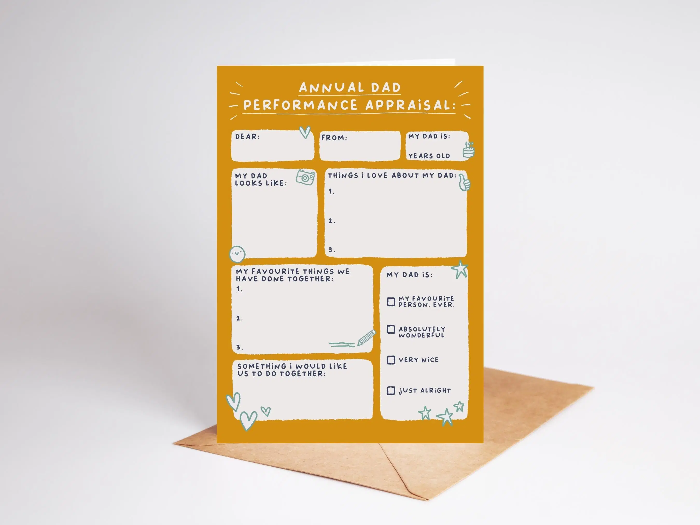 Dad Appraisal Card | FunvBirthday, Father's Day, Just Because