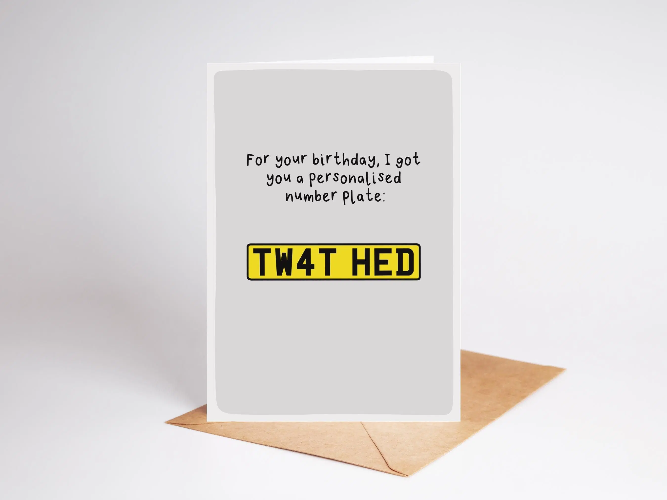 Number Plate Birthday Card | Twat Head