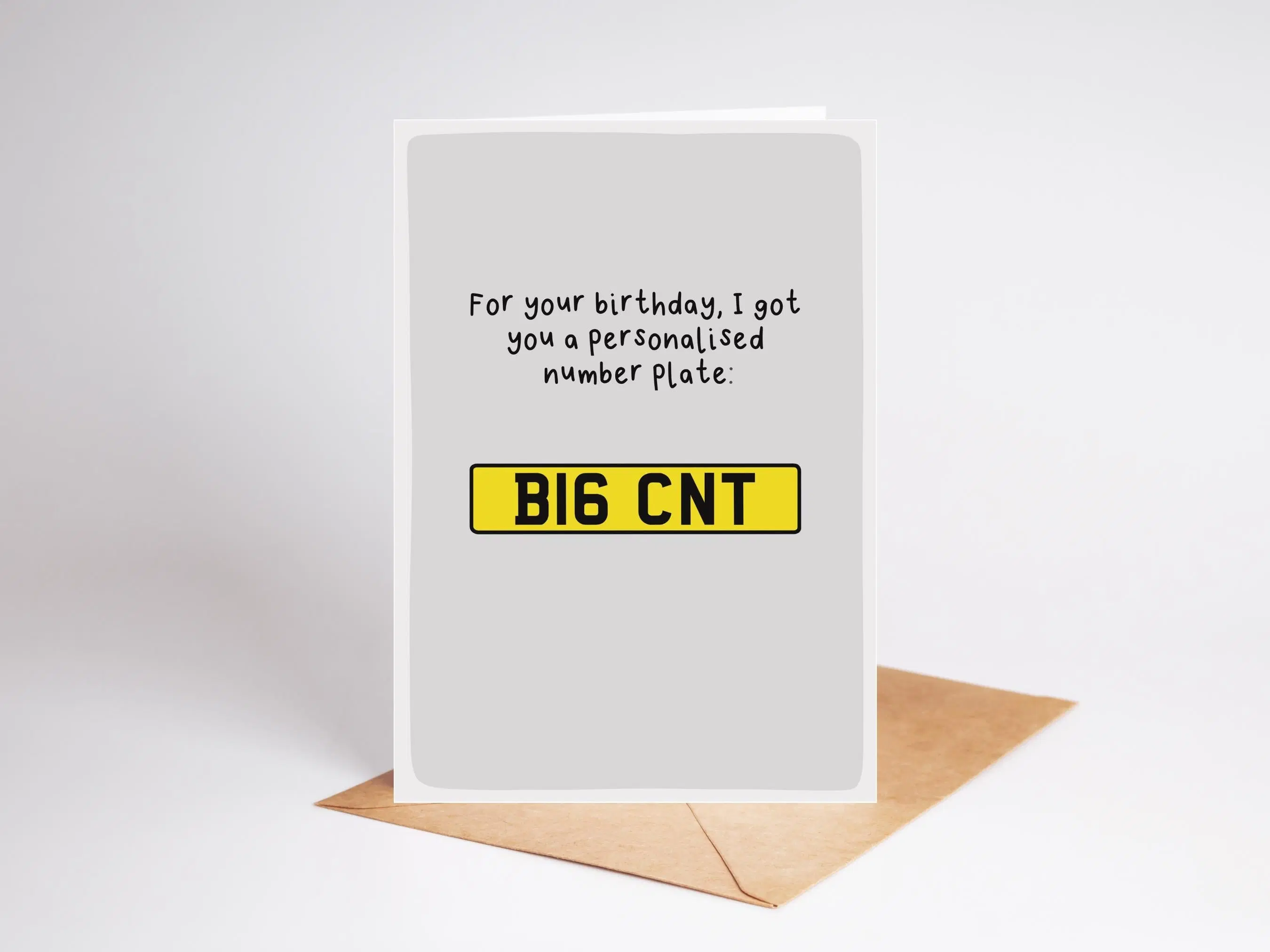 Number Plate Birthday Card | Big C*nt