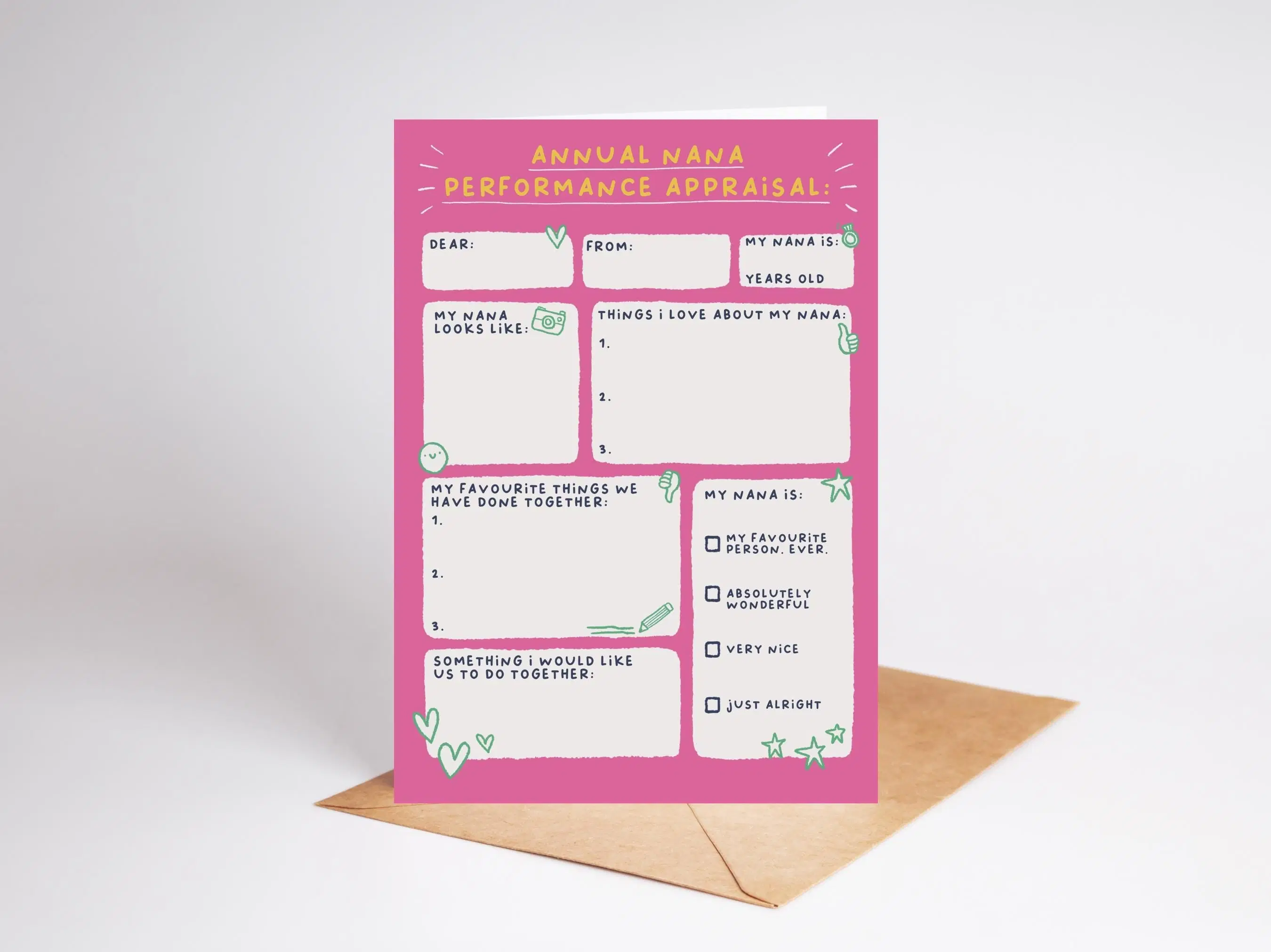 Nana Appraisal Card | Fun Birthday, Mother's Day, Just Because