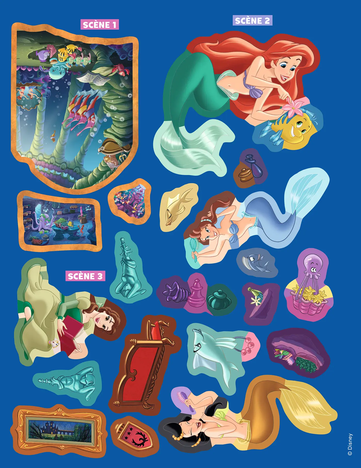 DISNEY PRINCESSES - Dans les châteaux de Princesses - Livre silhouetté avec stickers