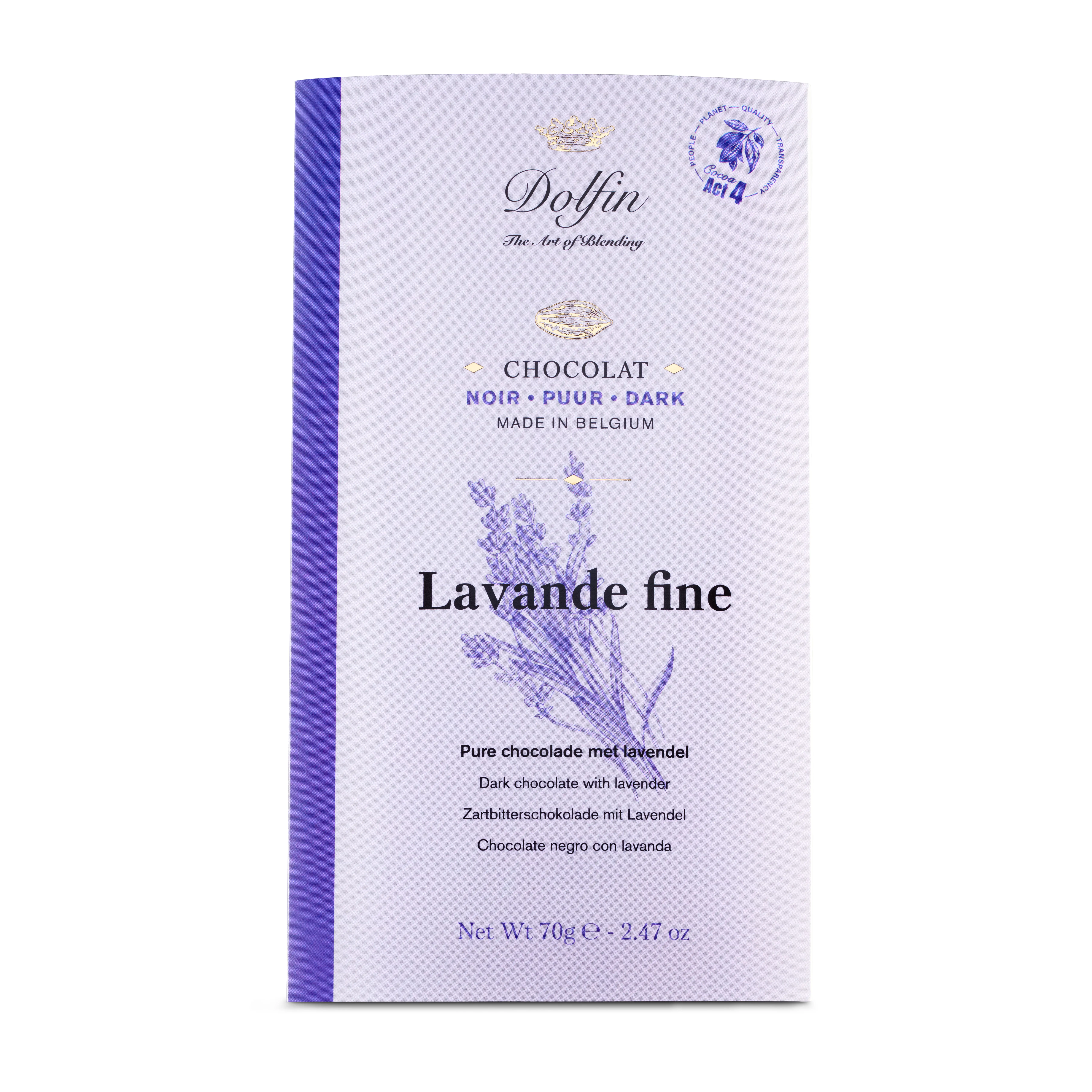 Tablette de Chocolat Noir & lavande fine – 70 g
