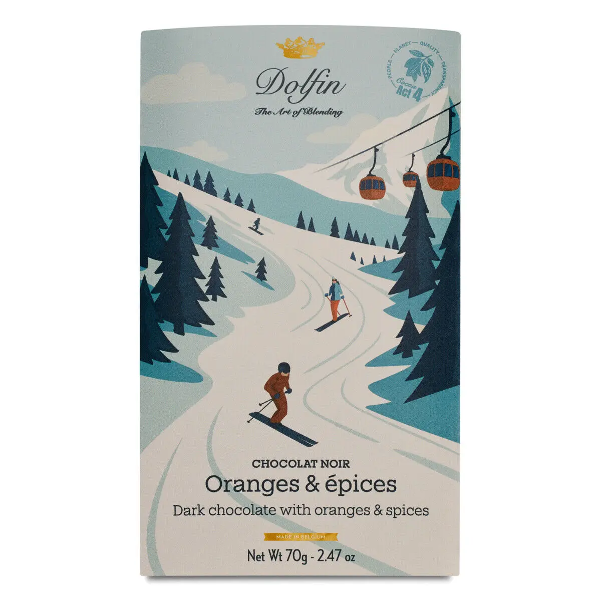Tablette de Chocolat Noir oranges & épices – 70 g –  "Vintage Winter"