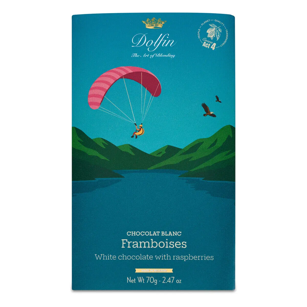 Tablette de Chocolat Blanc & Framboises – 70 g – "Vintage Summer"