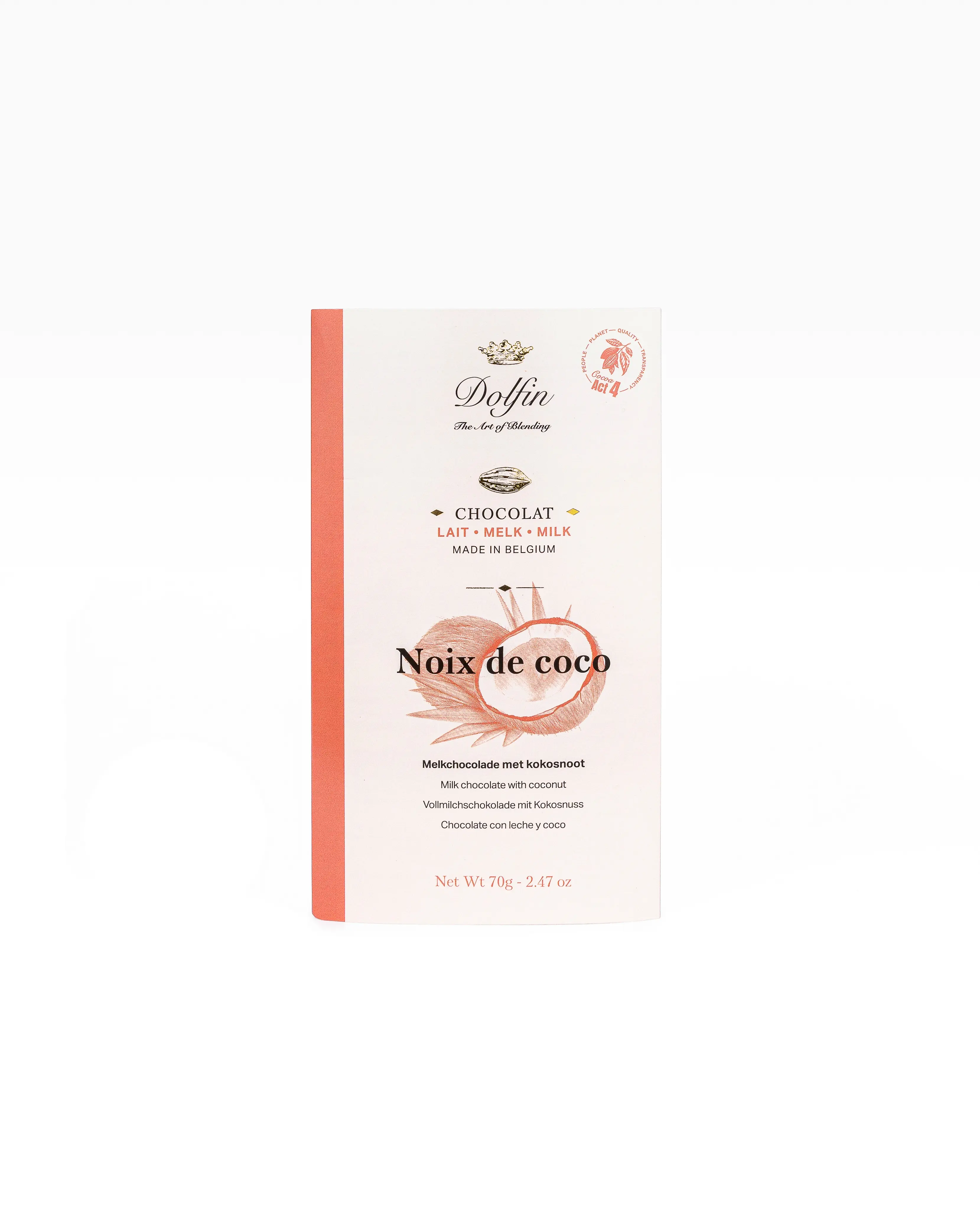 Tablette de Chocolat au Lait & noix de coco – 70 g