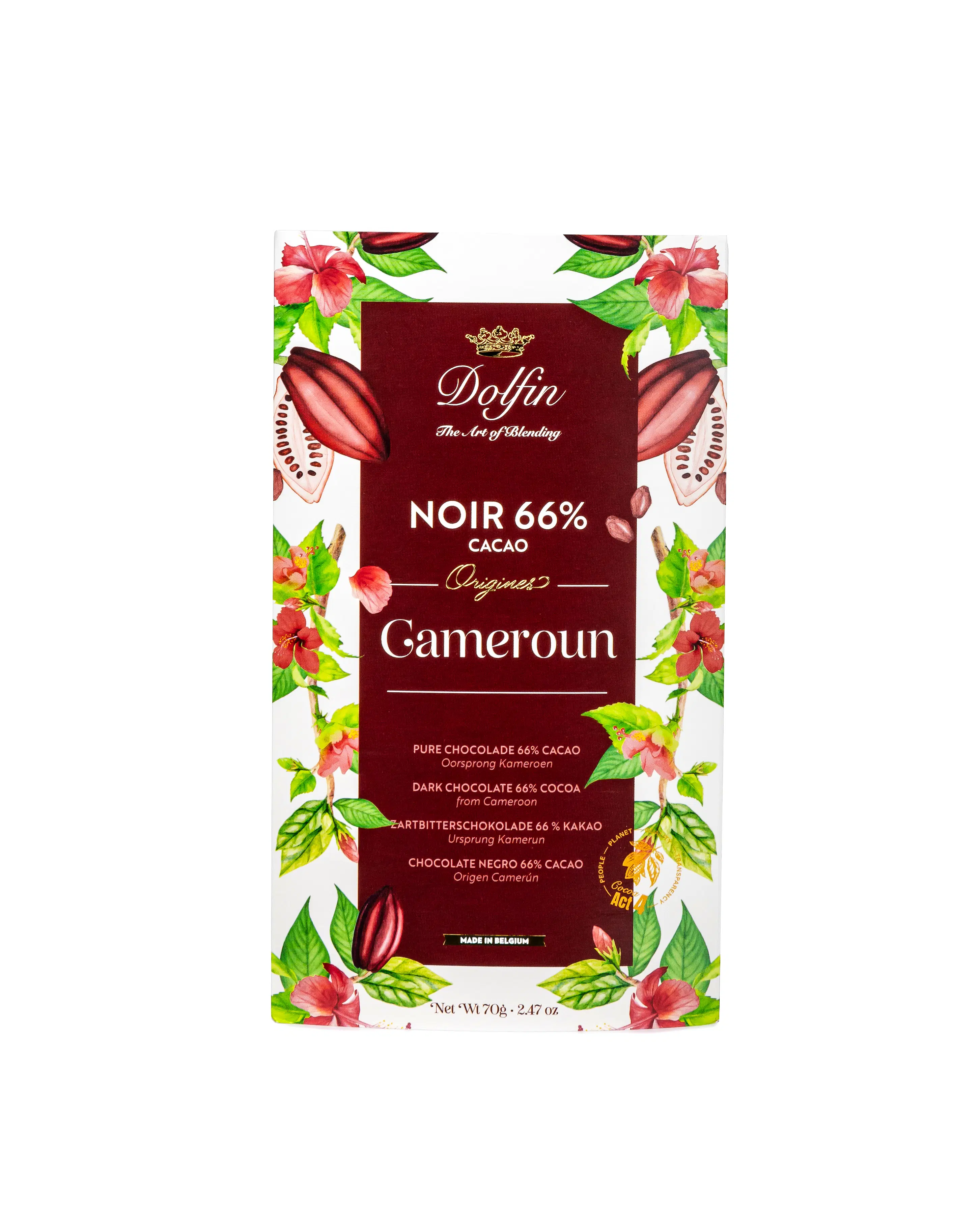 Tablette de Chocolat Noir Cameroun 66% – 70 g –  Origines