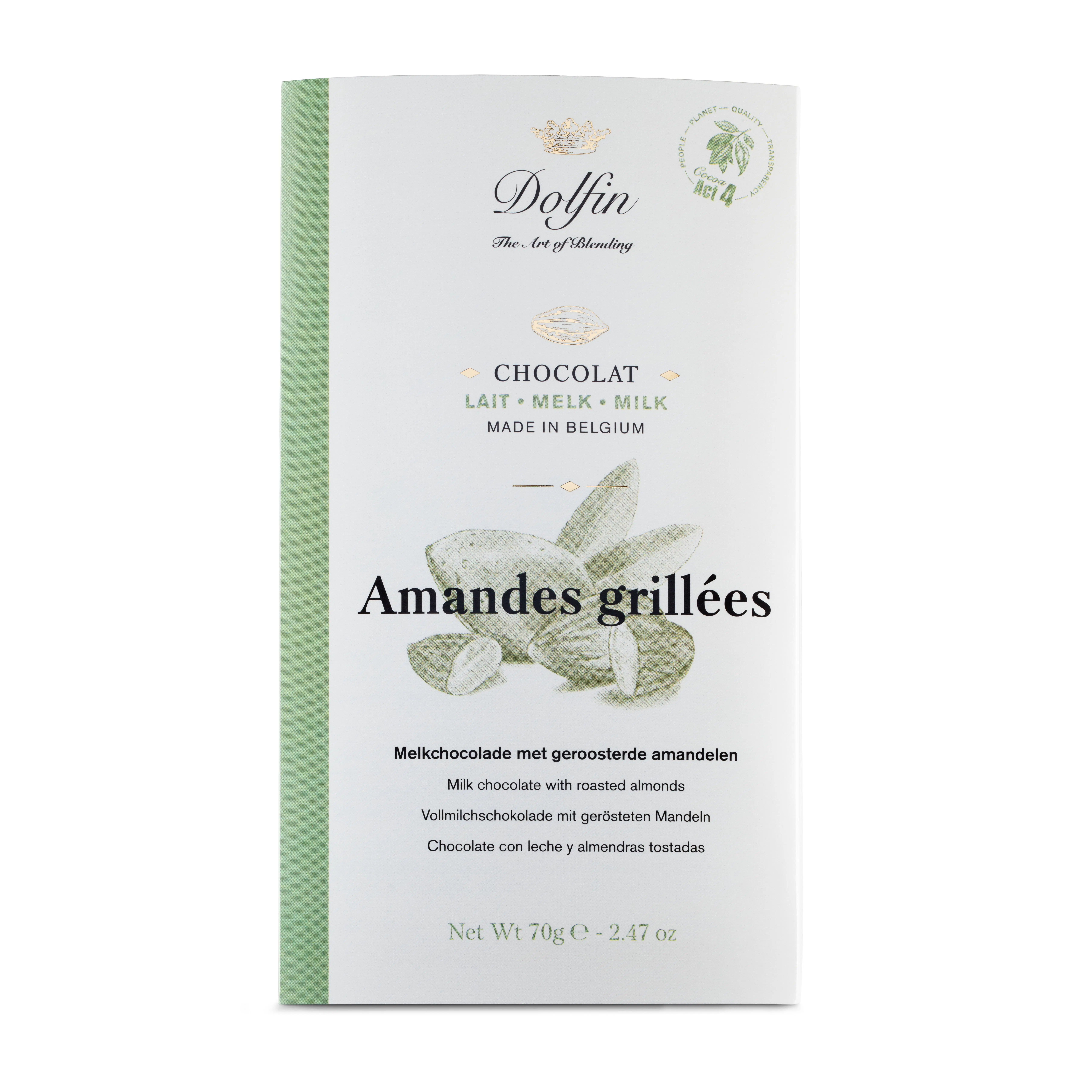Tablette de Chocolat au Lait & amandes grillées – 70 g
