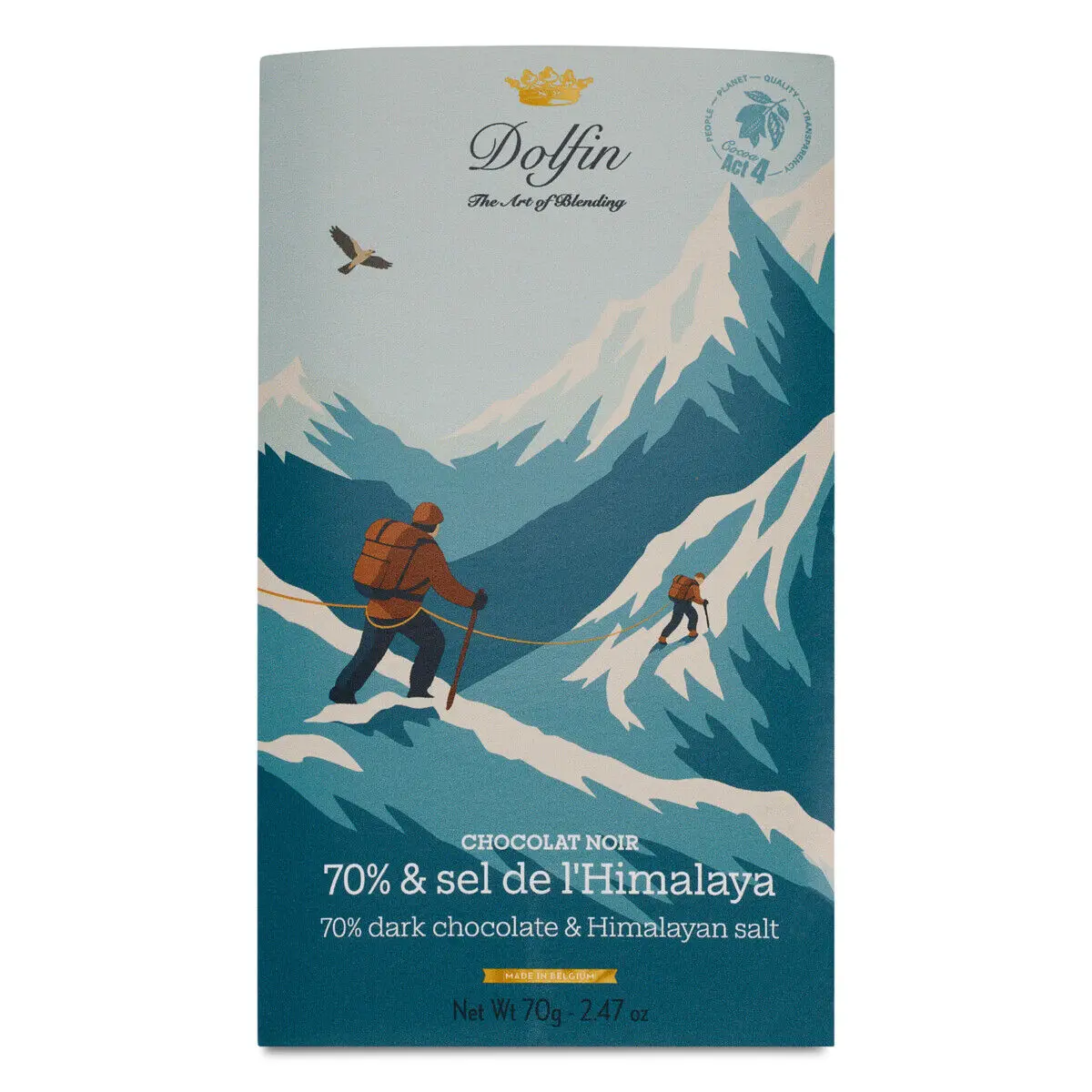 Tablette de Chocolat Noir 70% de cacao & sel de l'Himalaya – 70g - "Vintage Winter"
