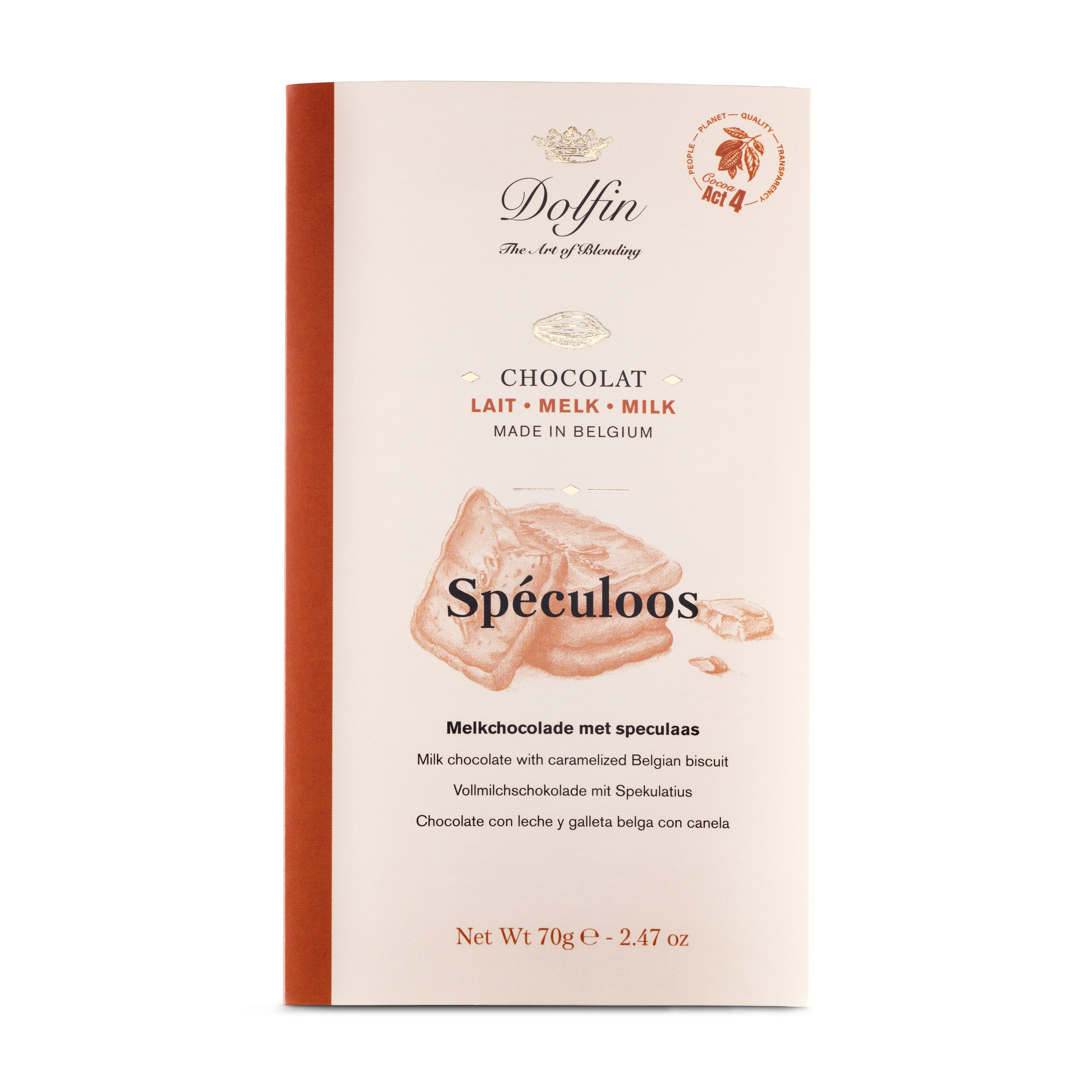 Tablette de Chocolat au Lait & spéculoos – 70 g