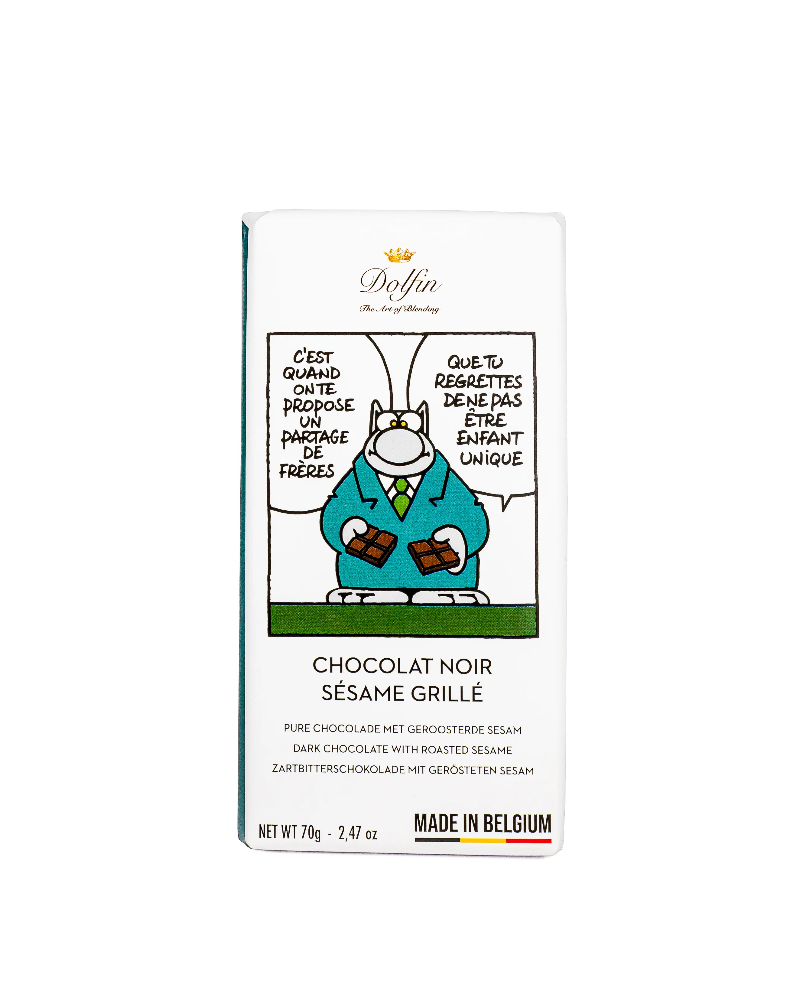 Tablette de Chocolat Noir & sésame – 70 g – Le Chat