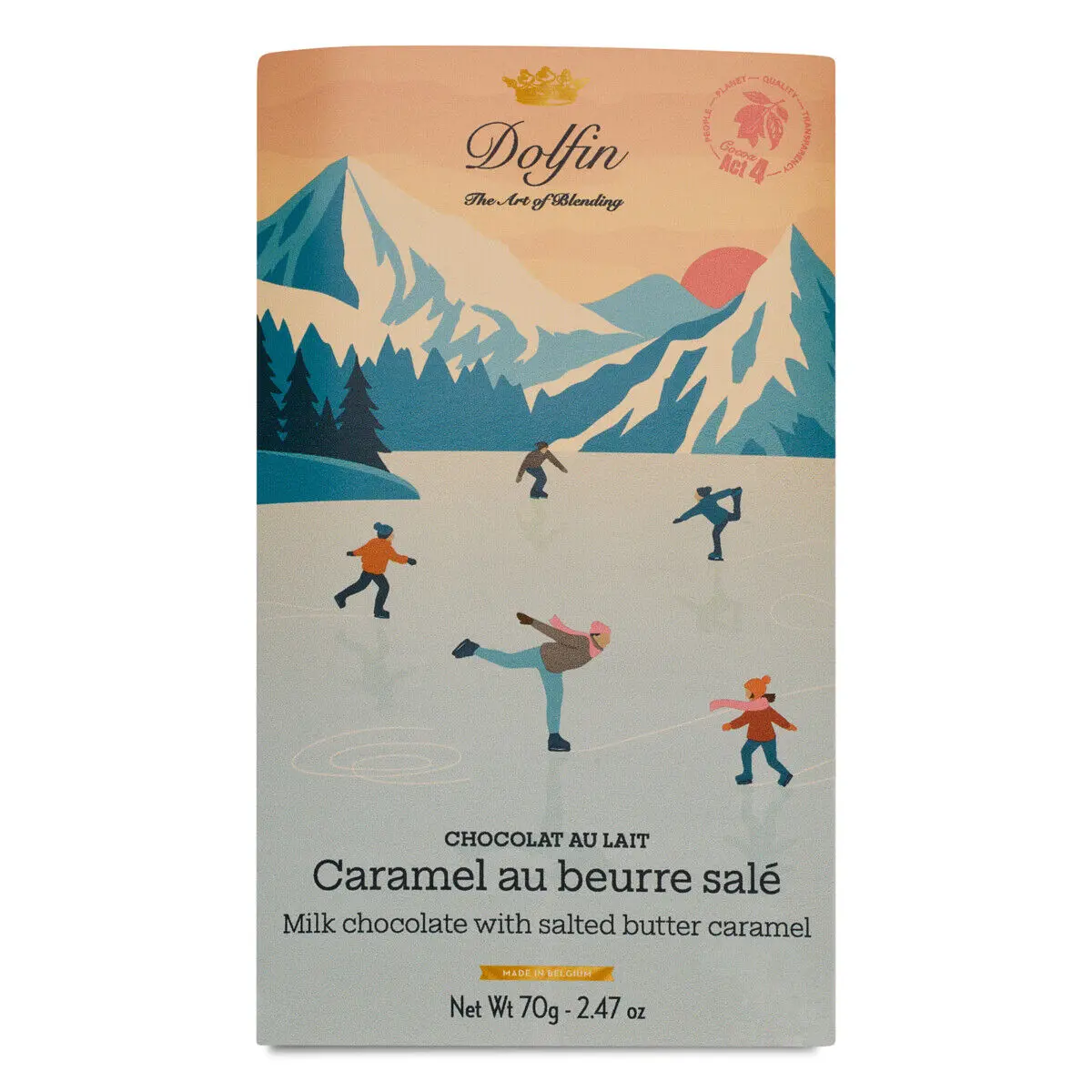 Tablette de Chocolat au Lait & caramel au beurre salé – 70 g – "Vintage Winter"