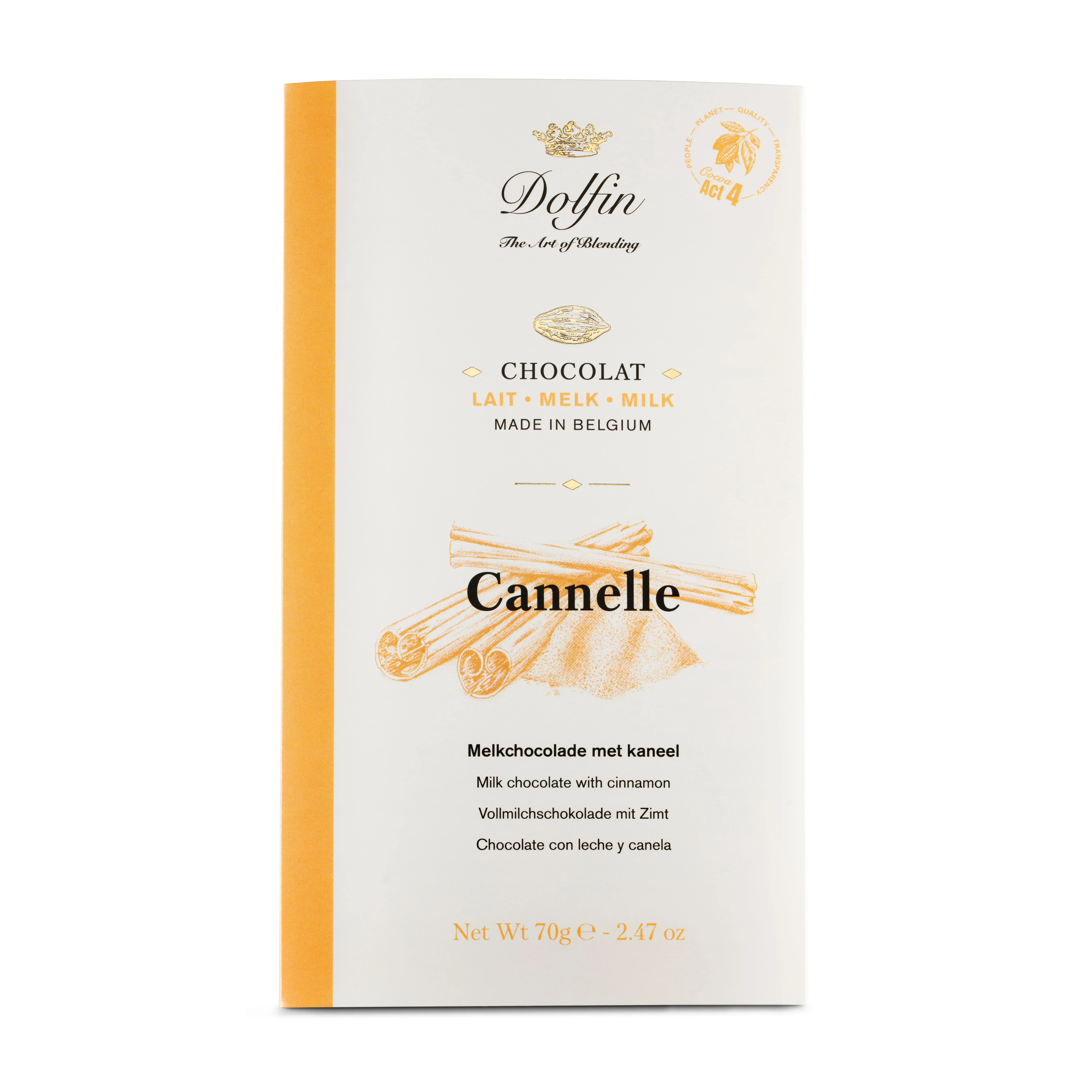 Tablette de Chocolat au Lait & cannelle – 70 g