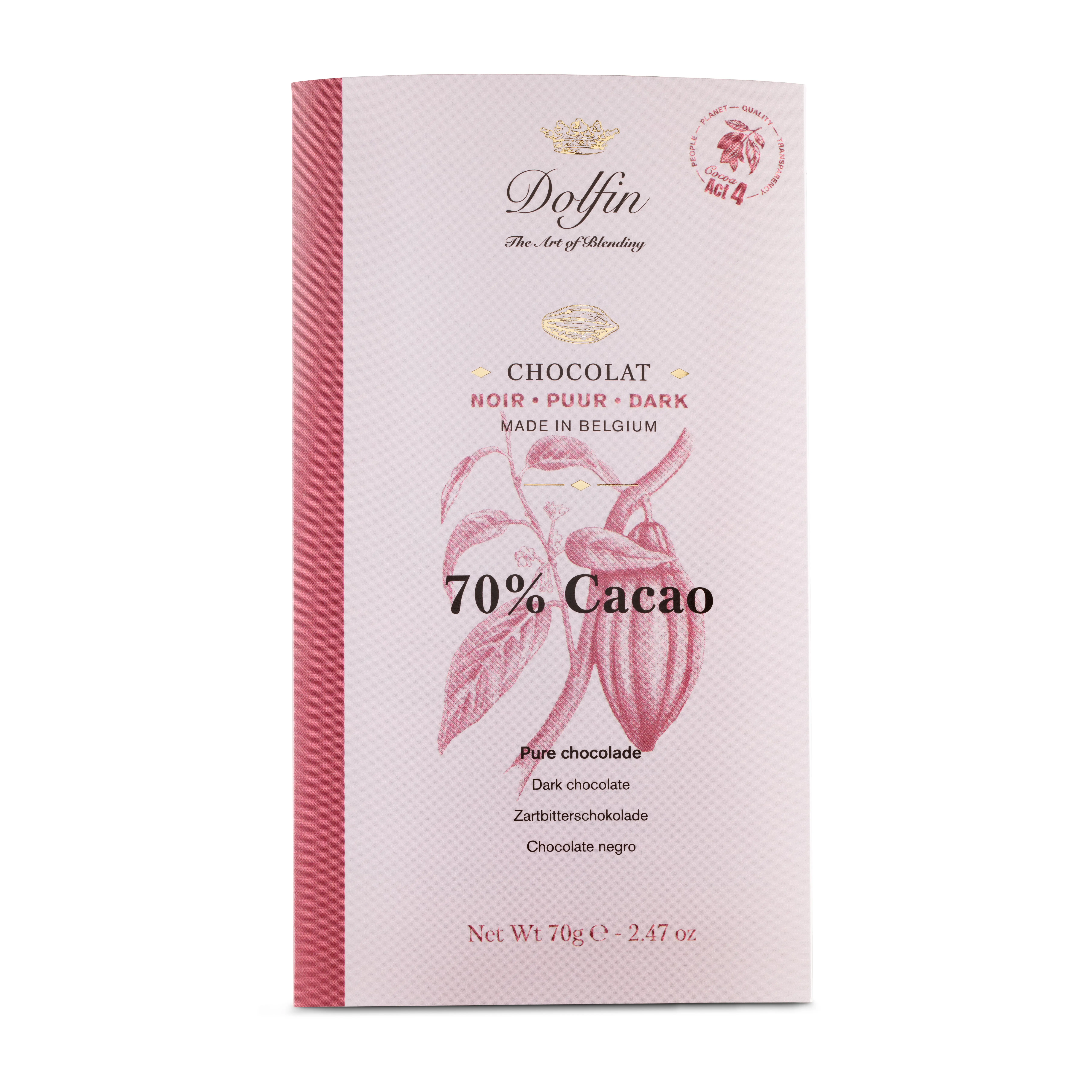 Tablette de Chocolat Noir 70% de cacao – 70 g