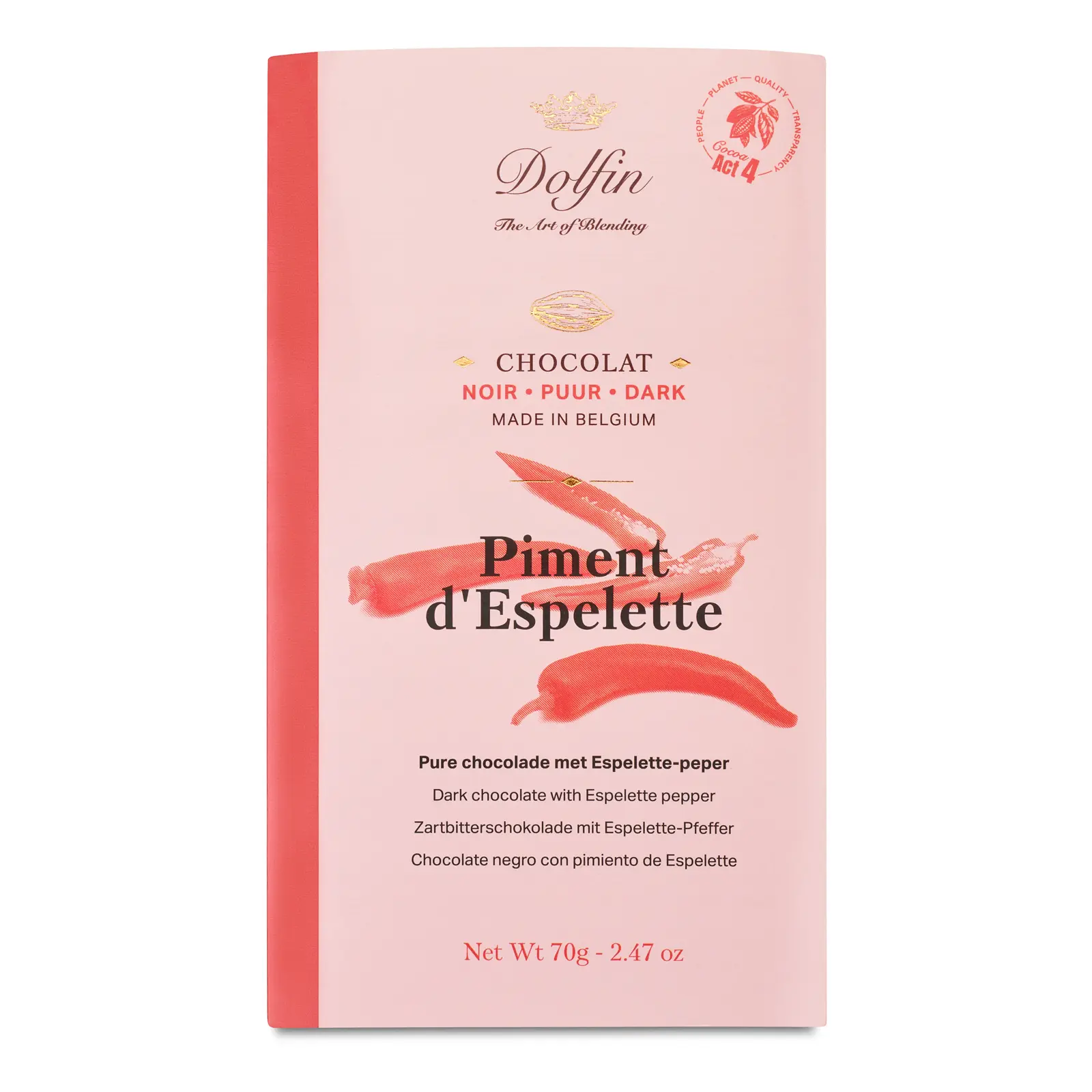 Tablette de Chocolat Noir & piment d'Espelette – 70 g