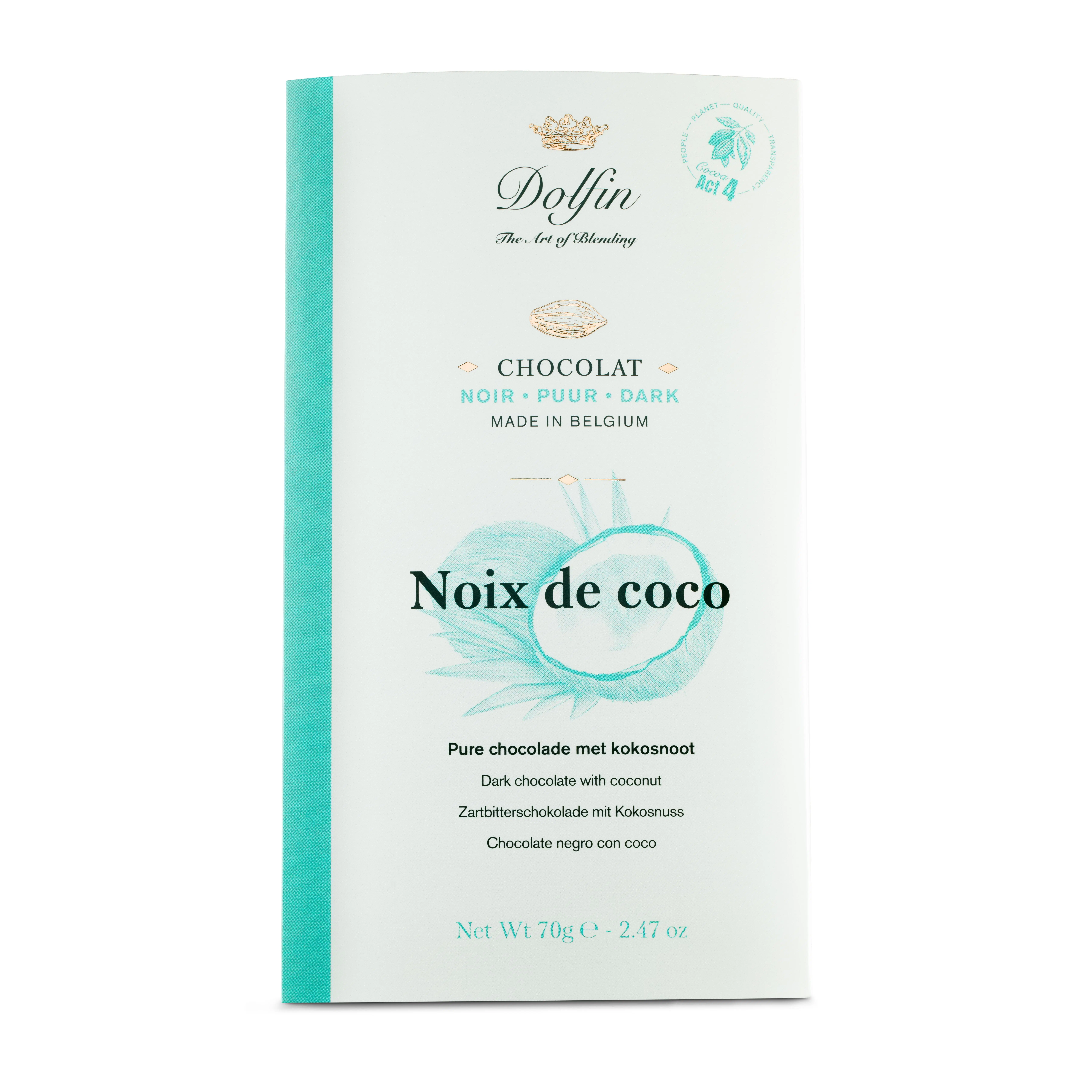 Tablette de Chocolat Noir & noix de coco – 70 g
