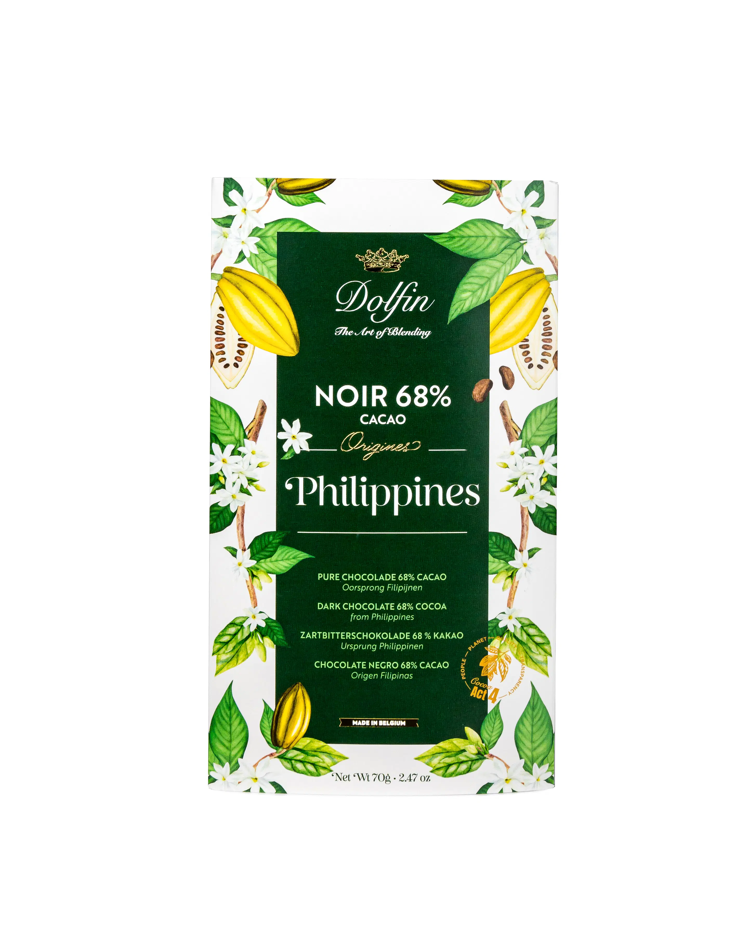 Tablette de Chocolat Noir Philippines 68% – 70 g – Origines