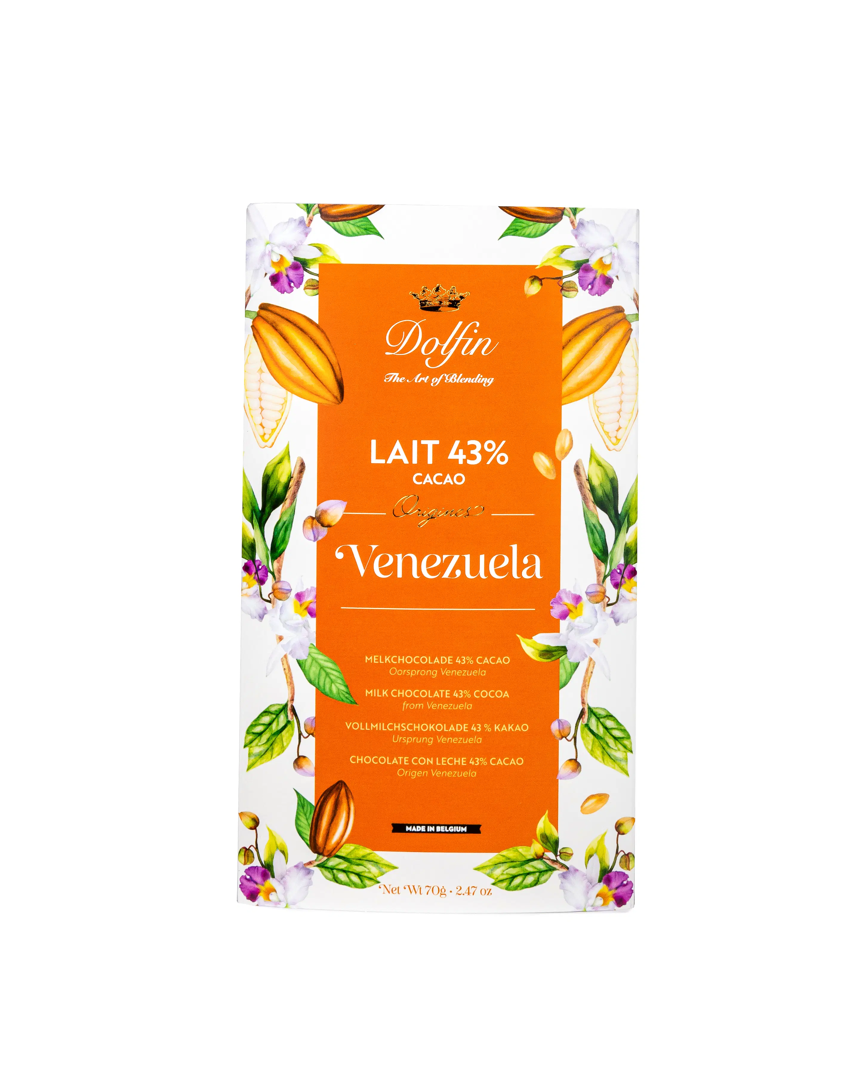 Tablette de Chocolat au Lait Venezuela 43% – 70 g – Origines