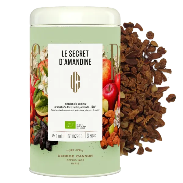 LE SECRET D'AMANDINE Infusion de pomme aromatisée à la fève tonka et à l'amande Bio - Boîte 100 g