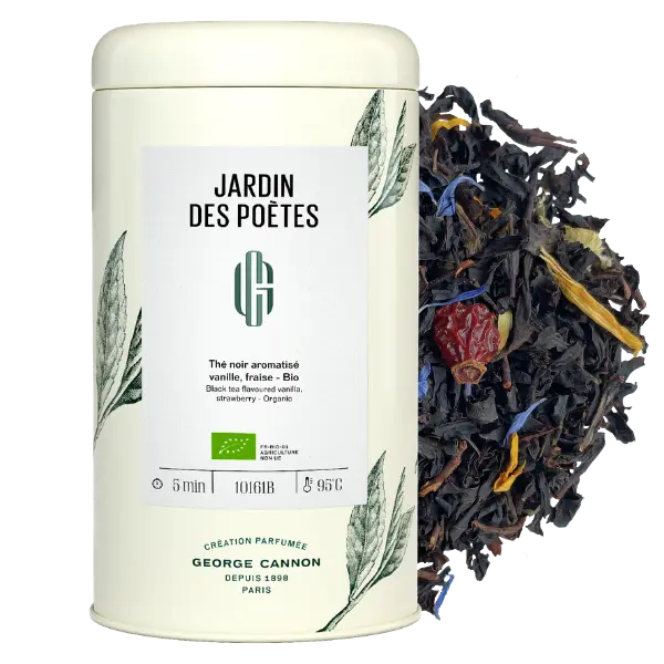 JARDIN DES POÈTES Thé noir à la vanille aromatisé au caramel et aux fruits rouges Bio