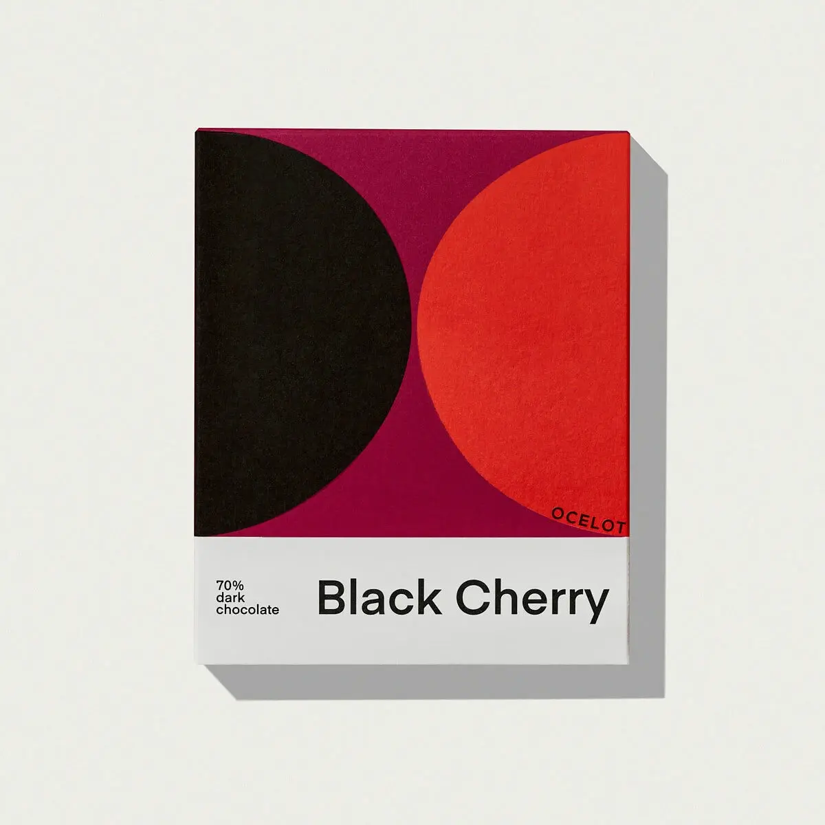 Tablette de chocolat noir Ocelot à la cerise noire 70 g - Boîte de 12