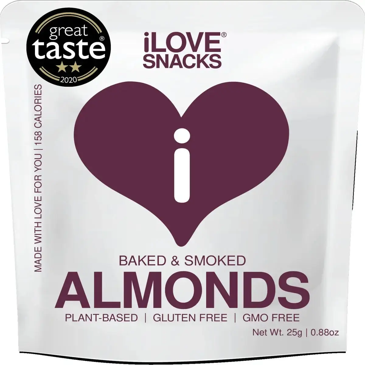 Amandes fumées iLOVE SNACKS 25 g - Boîte de 20