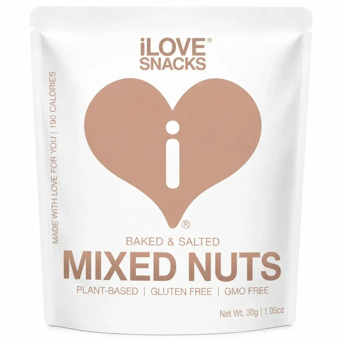 iLOVE SNACKS Mélange de noix grillées et salées 30 g - Boîte de 20