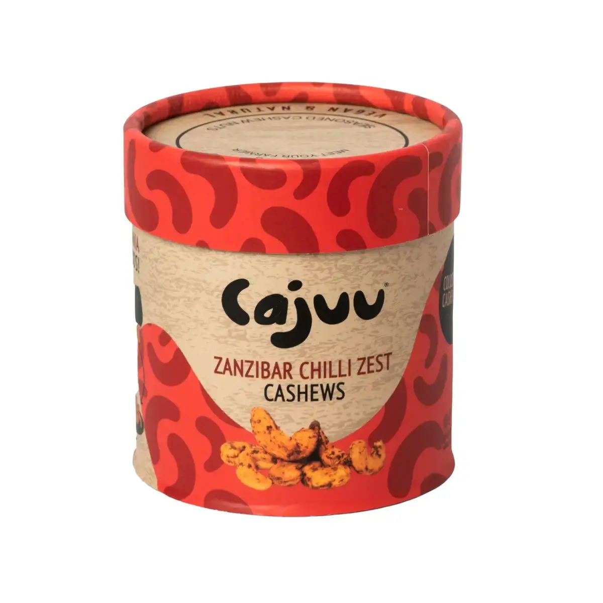 Cajuu Zanzibar Chilli Zest Cashew Tube 100g - Boîte de 6