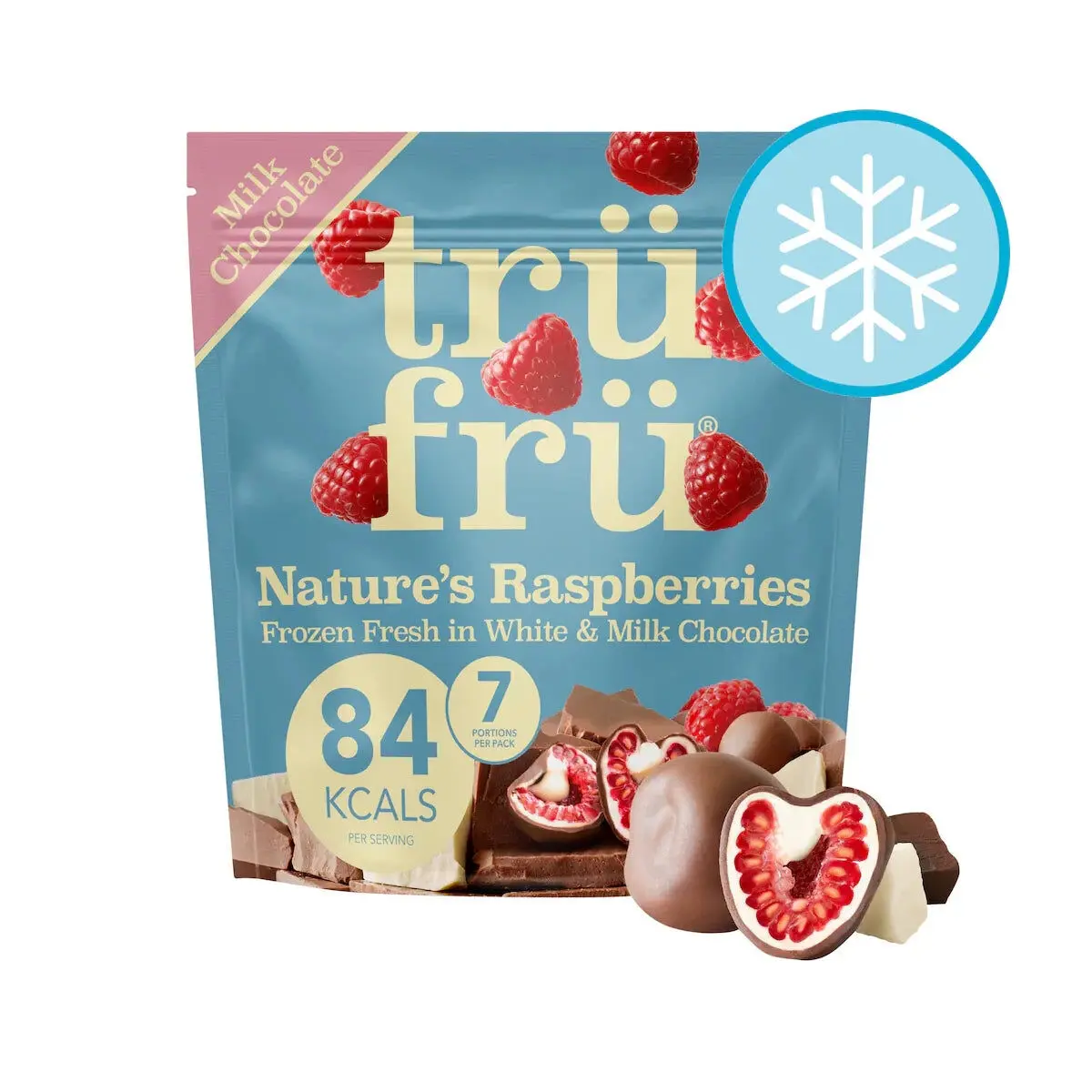 TruFru Framboise et Chocolat au Lait 200 g - Boîte de 6
