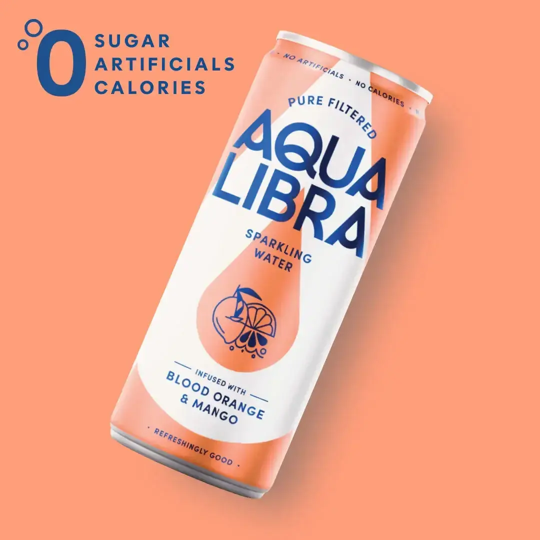 Eau pétillante Aqua Libra Orange & Mangue 330 ml - Pack de 24