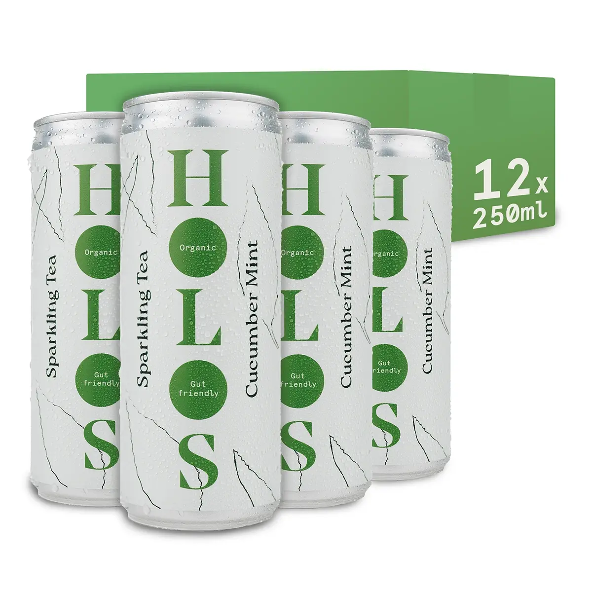 Thé pétillant bio Holos Concombre Menthe 250 ml - Lot de 12