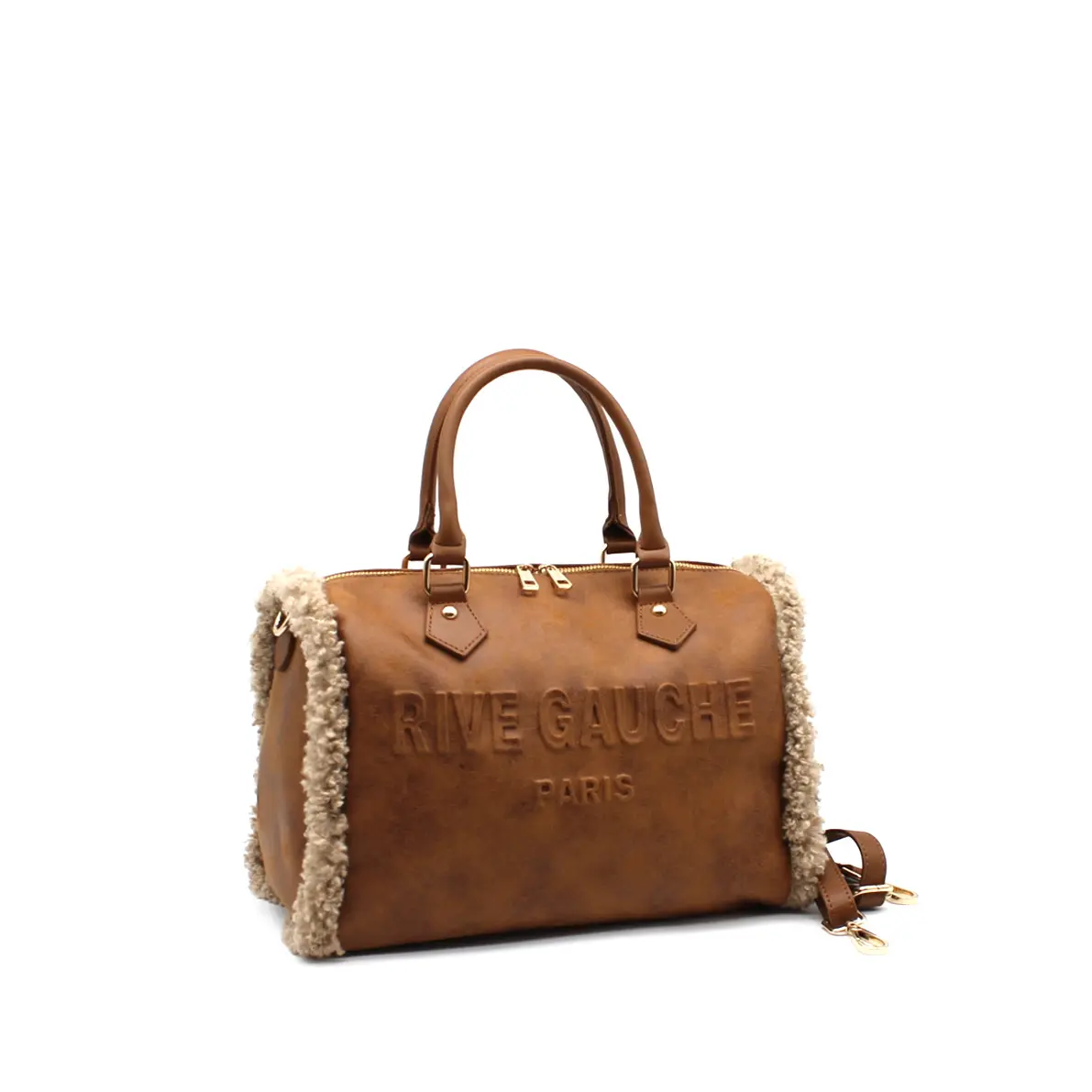 Sac bowling Rive Gauche effet daim avec finition moumoute