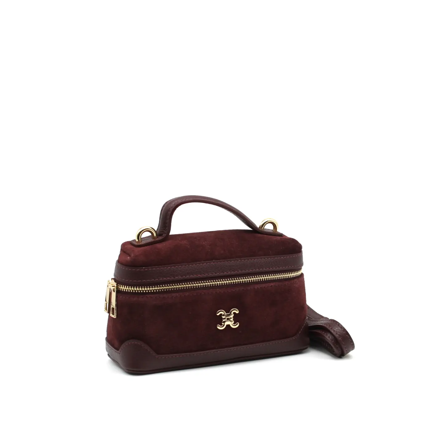 Sac vanity en cuir velours